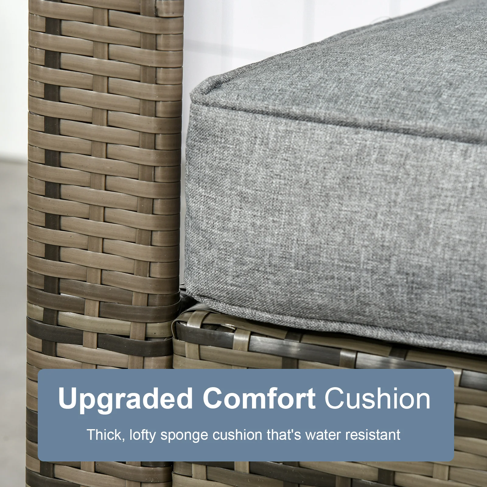 3-Piece PE Wicker Patio Set with Storage Table & Chairs, Gray - Image 8
