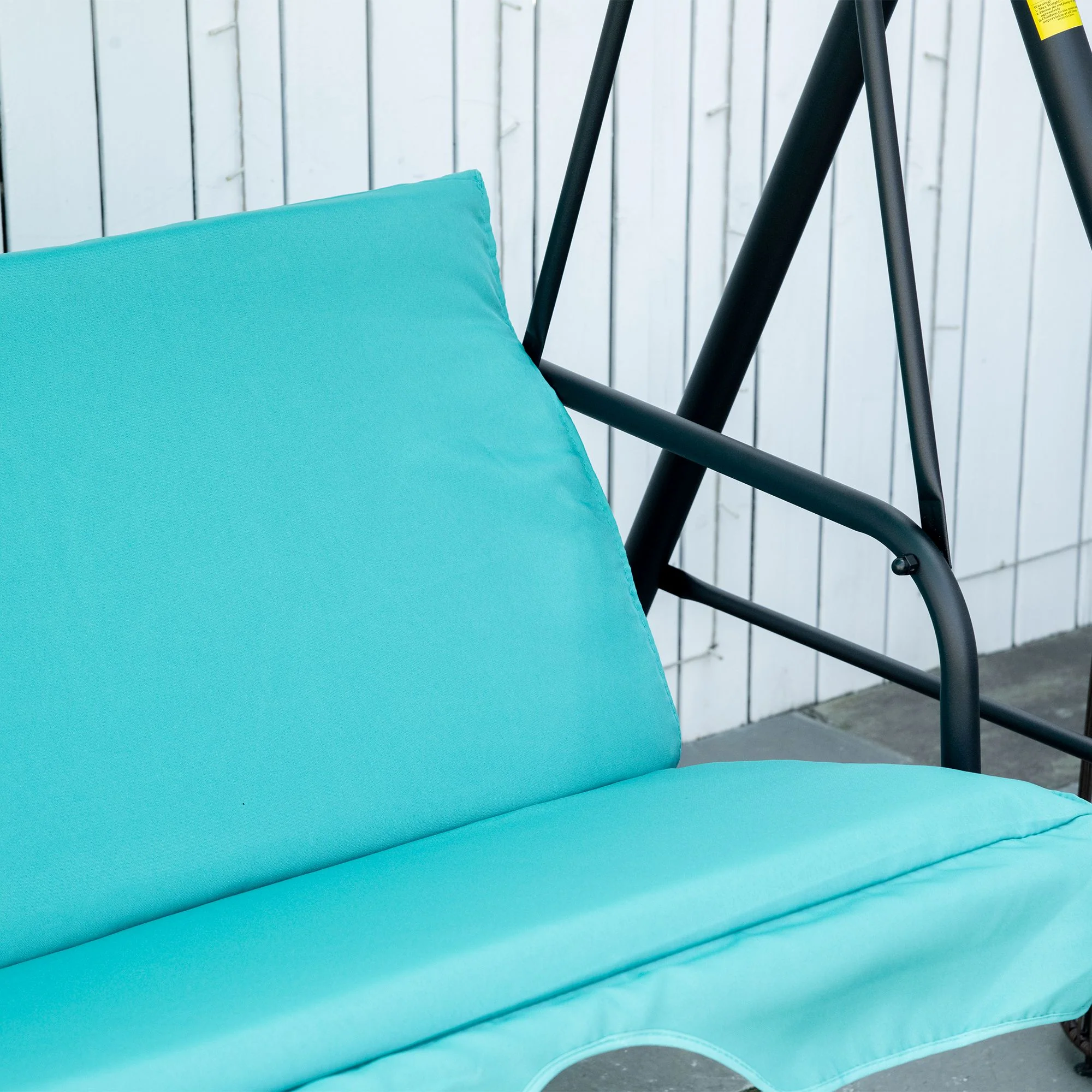 3-Seat Steel Frame Patio Swing Chair with Adjustable Tilt Canopy & Removable Cushion - Image 9