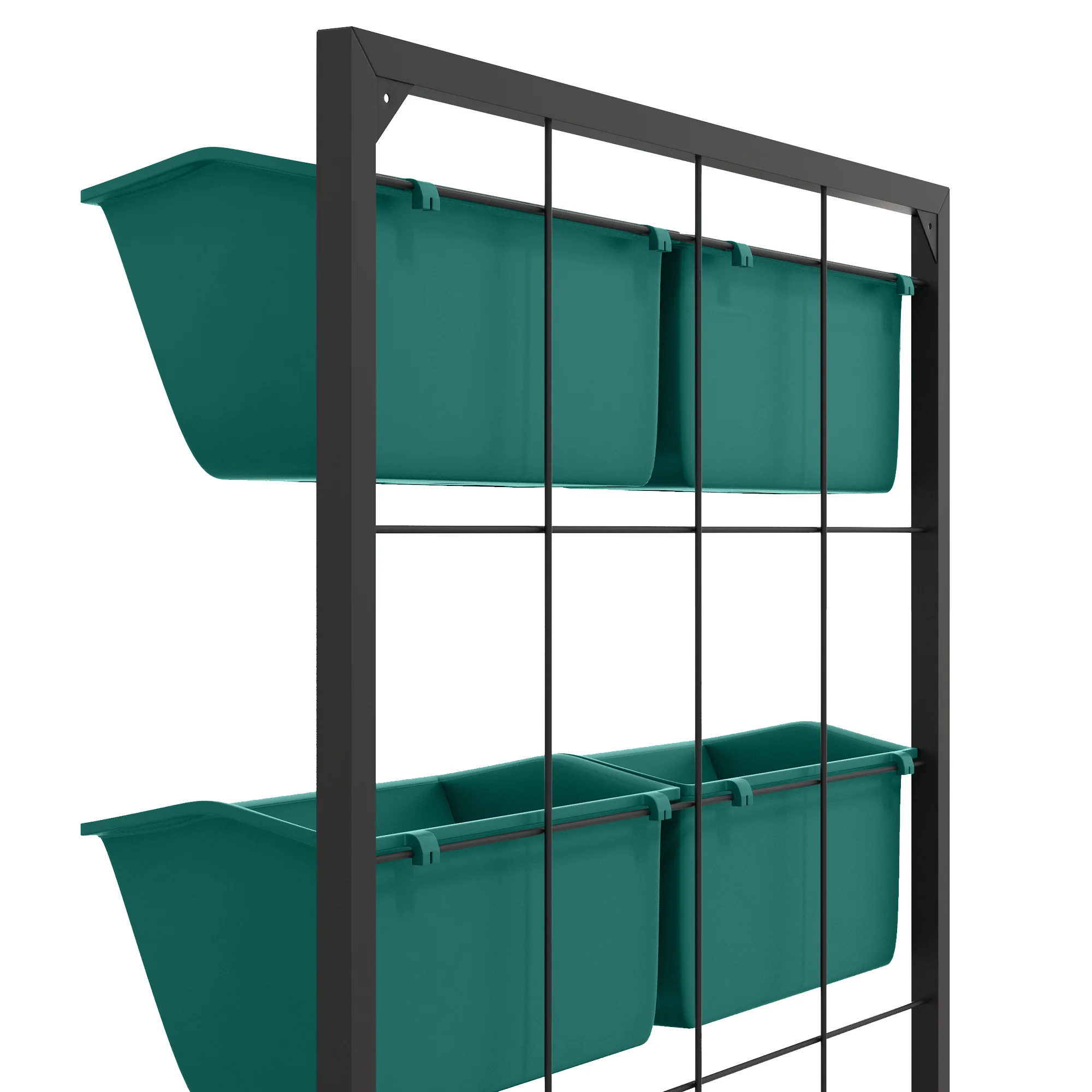 3-Tier Wall Planter with 6 Pots for Indoor and Outdoor Use, Green - Image 11