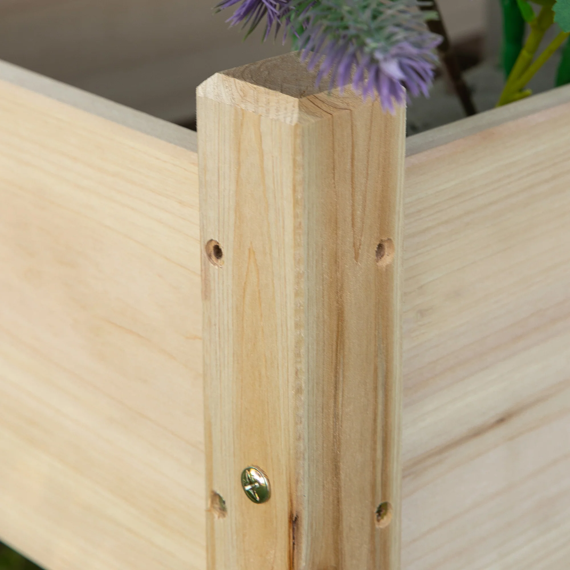 Raised Garden Bed, 2-Tier Wood Planter Stand Plant Grow Box, 33"x33"x28" - Image 11
