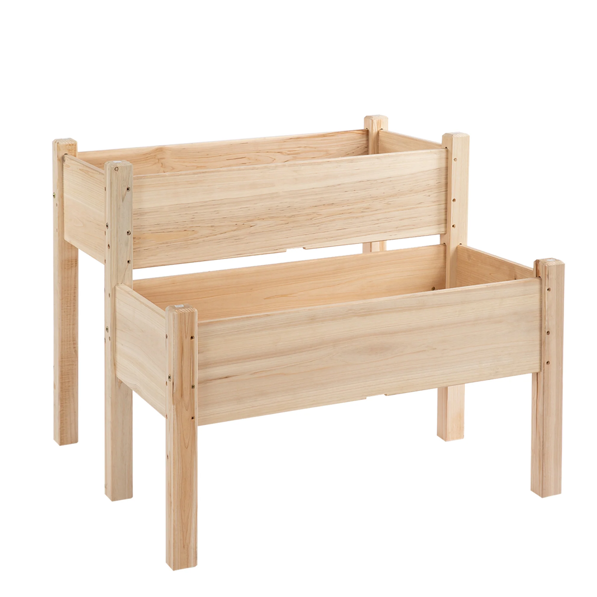 Raised Garden Bed, 2-Tier Wood Planter Stand Plant Grow Box, 33"x33"x28" - Image 12