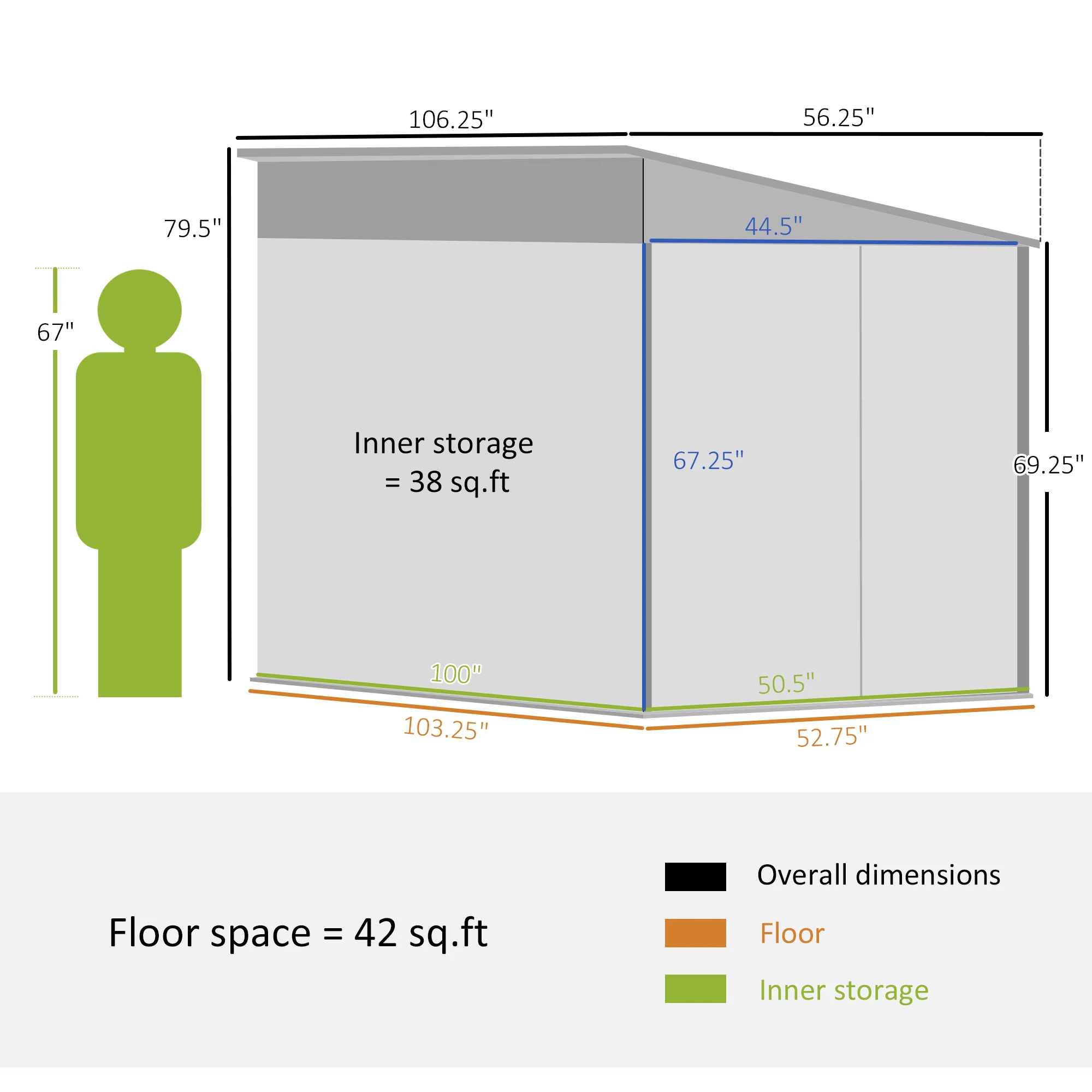 4.6' x 9' Steel Outdoor Storage Shed, with Foundation Kit, Lockable Doors and Gloves, White - Image 5