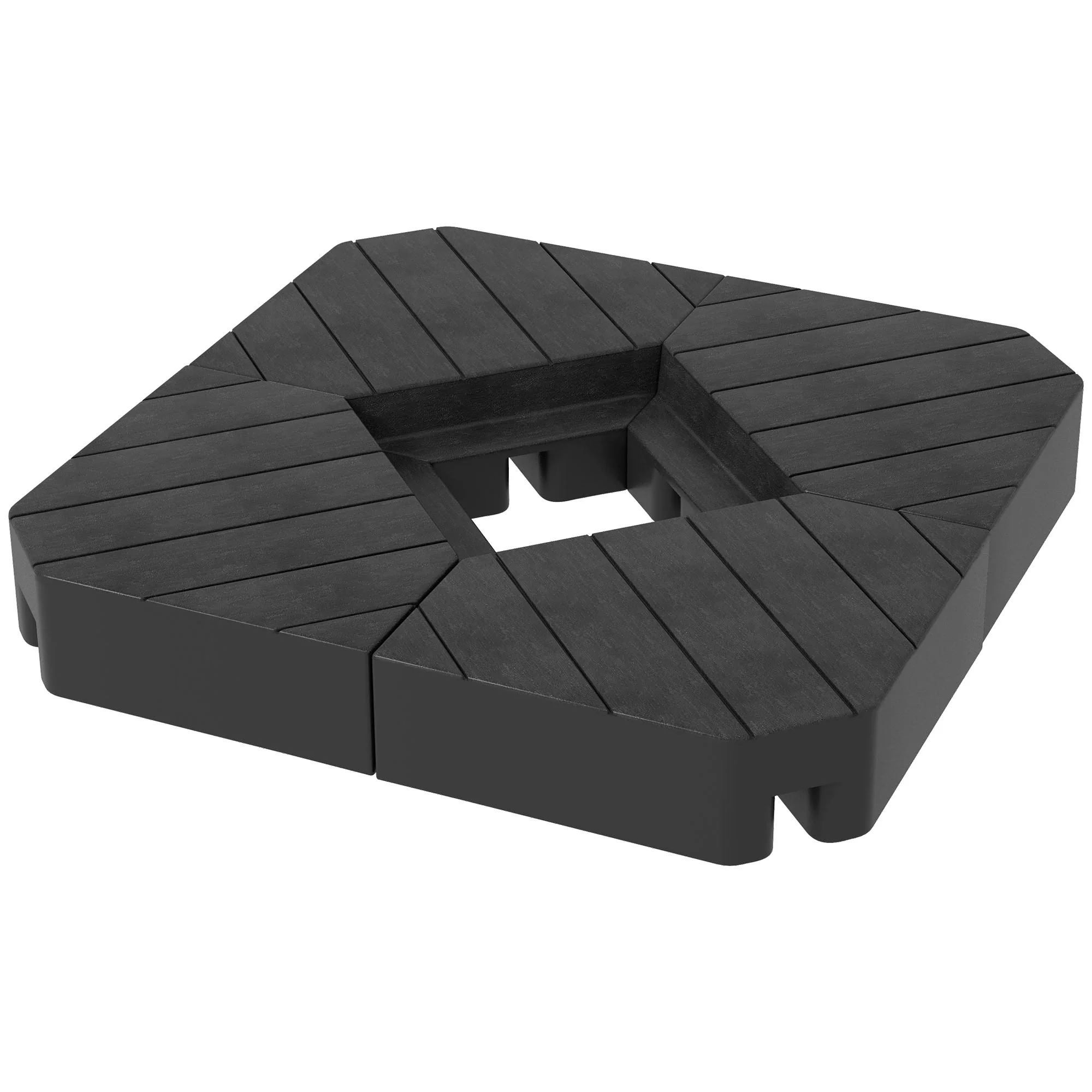 4 Piece Patio Cantilever Umbrella Base Weight Set, Outdoor Offset Umbrella Weights for Umbrella Stand, 132 lb. Capacity Water or 176 lb. Capacity Sand, Black - Image 12