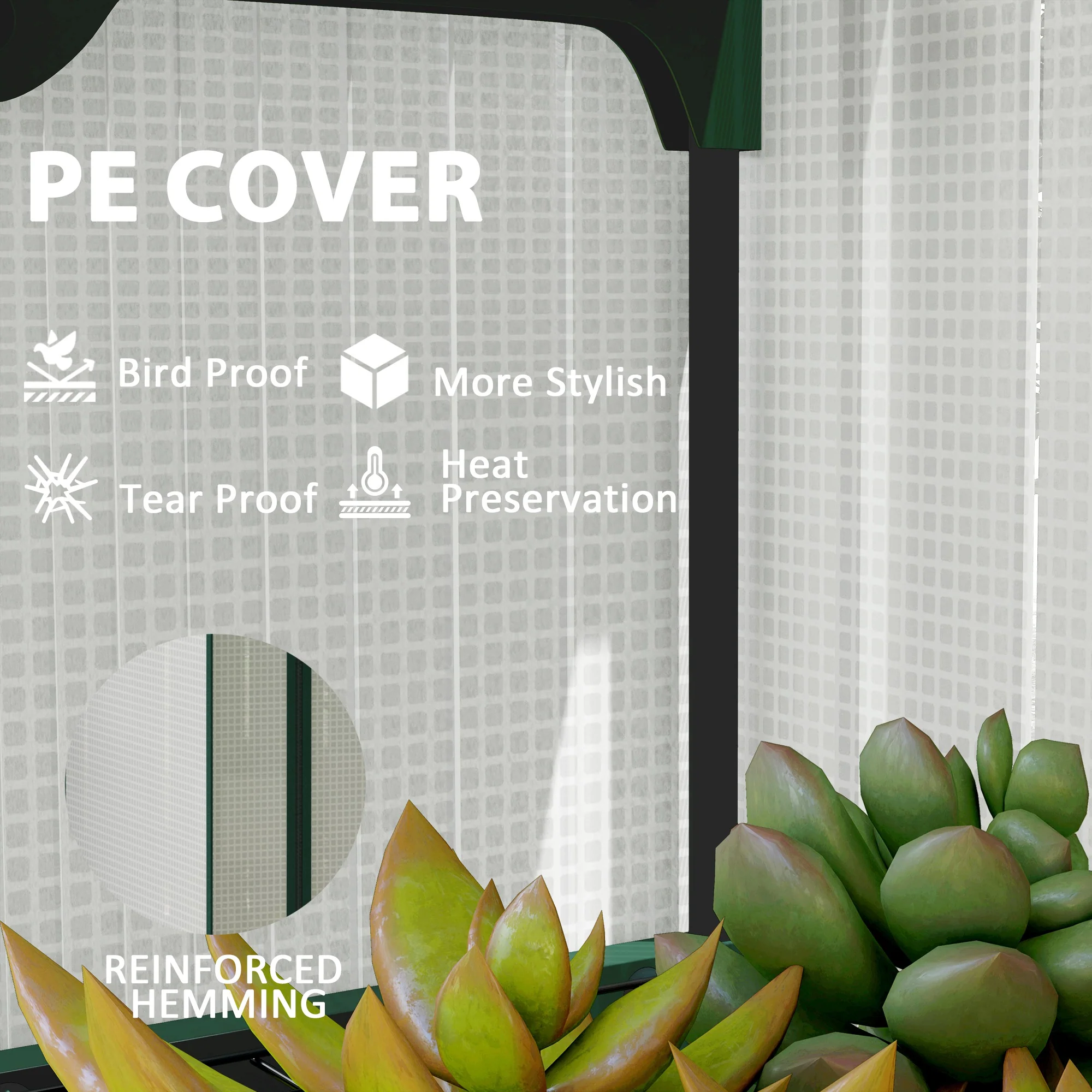 27.6" x 19.7" x 62.2 Mini Greenhouse with 4 Tier, for Garden Yard Backyard, White - Image 7