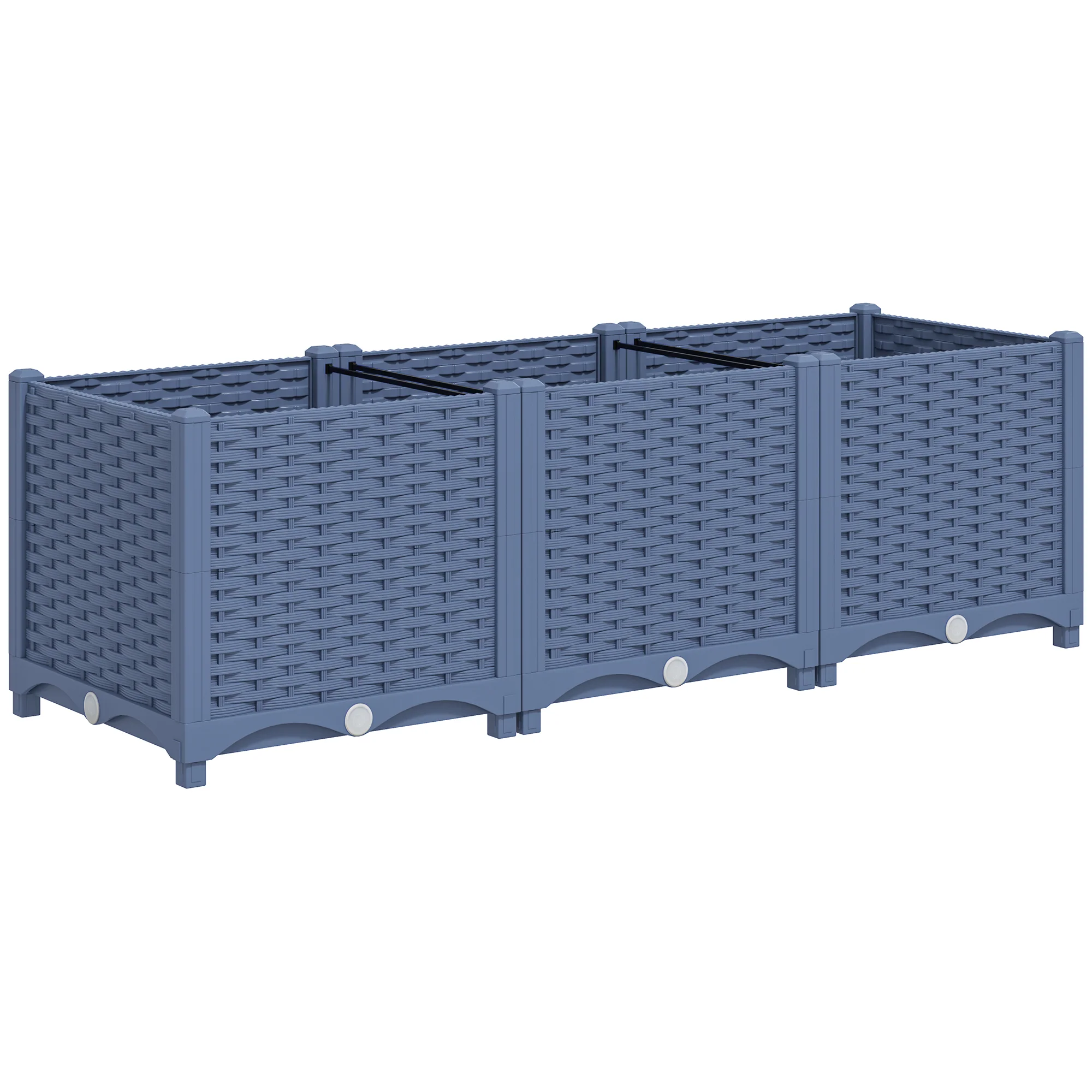 4 x 1 x 1 ft Raised Garden Bed, Indoor Outdoor Plastic Planter Box with Drainage Holes for Vegetables, Herbs, Flowers & Succulents, Blue - Image 12