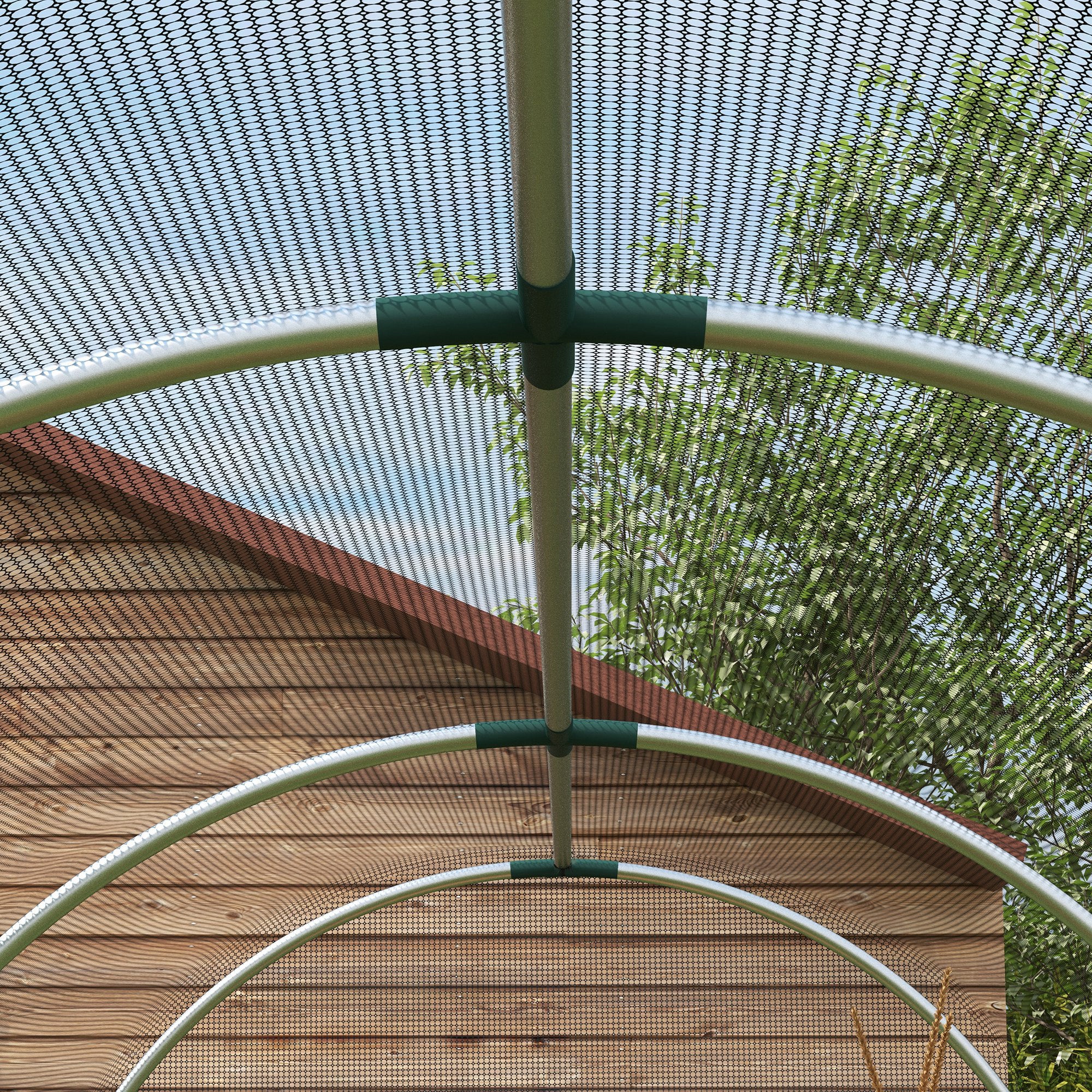 4' x 12' Crop Cage Plant Protection Tent with Zipper for Garden, Yard, Lawn, Black - Image 11