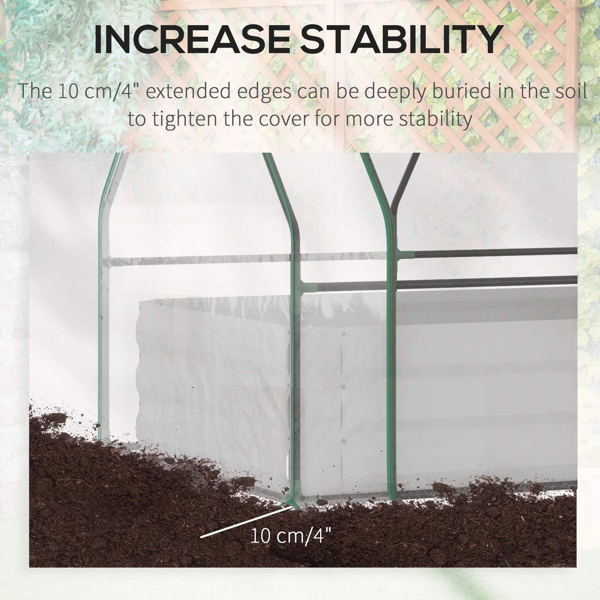 4' x 3' Galvanized Raised Garden Bed with PVC Greenhouse Cover, Outdoor Planter Box, Clear - Image 11