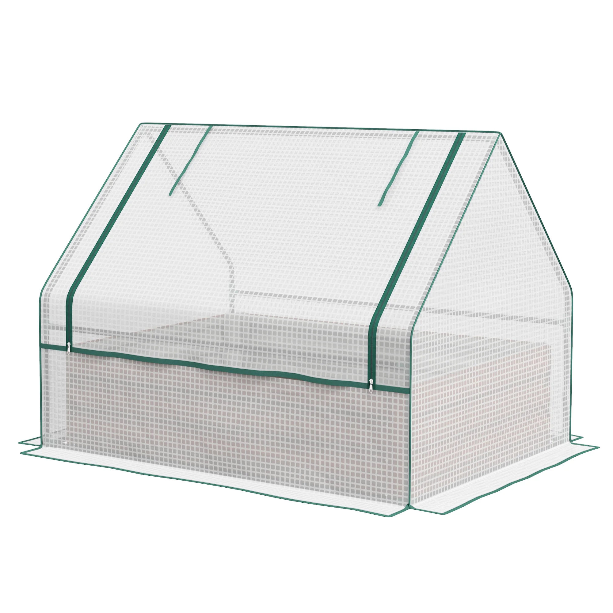 4 x 3 x 1ft Galvanized Raised Garden Bed with Cover, for Herbs and Vegetables, White and Brown - Image 2