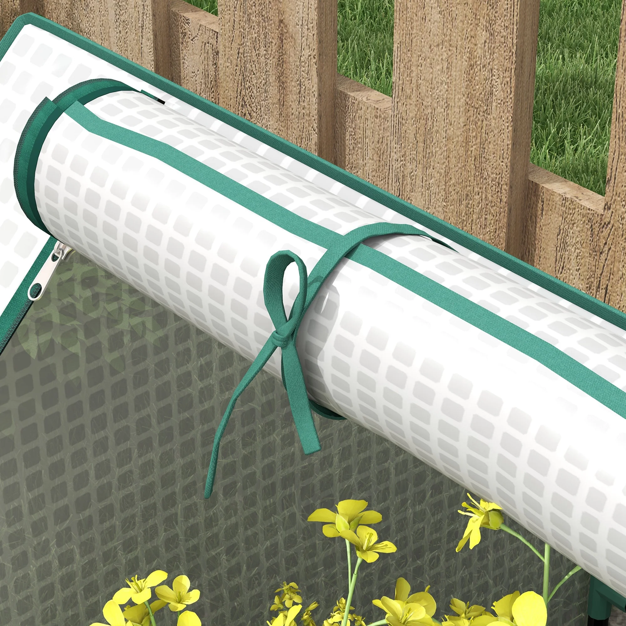 4 x 3 x 1ft Galvanized Raised Garden Bed with Cover, for Herbs and Vegetables, White and Silver - Image 11