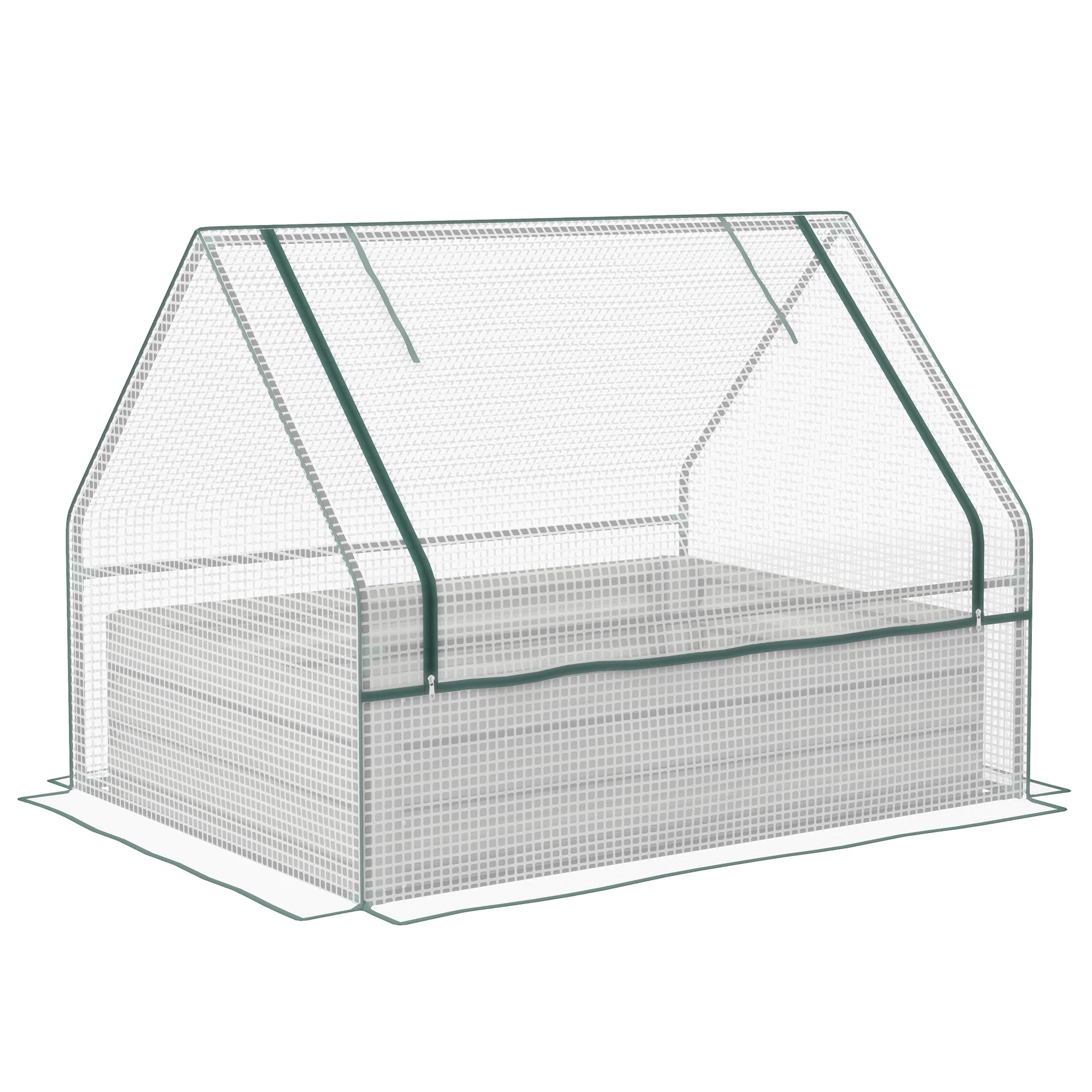 4 x 3 x 1ft Galvanized Raised Garden Bed with Cover, for Herbs and Vegetables, White and Silver - Image 12