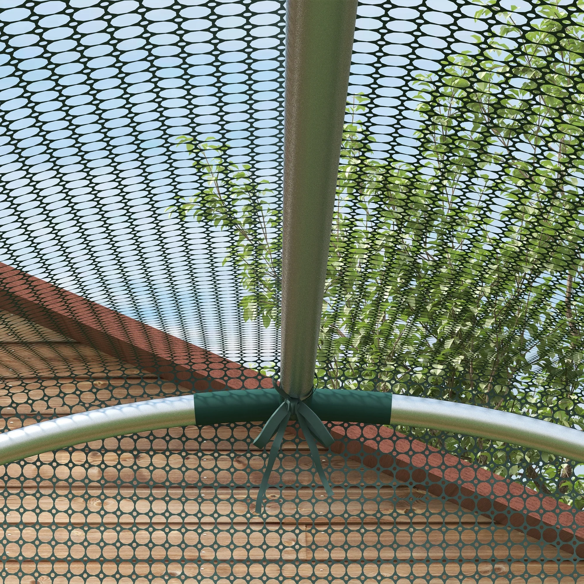 4' x 4' Crop Cage Plant Protection Tent with Zipper, Plant Outdoor Cage for Garden, Yard, Lawn, Green - Image 11