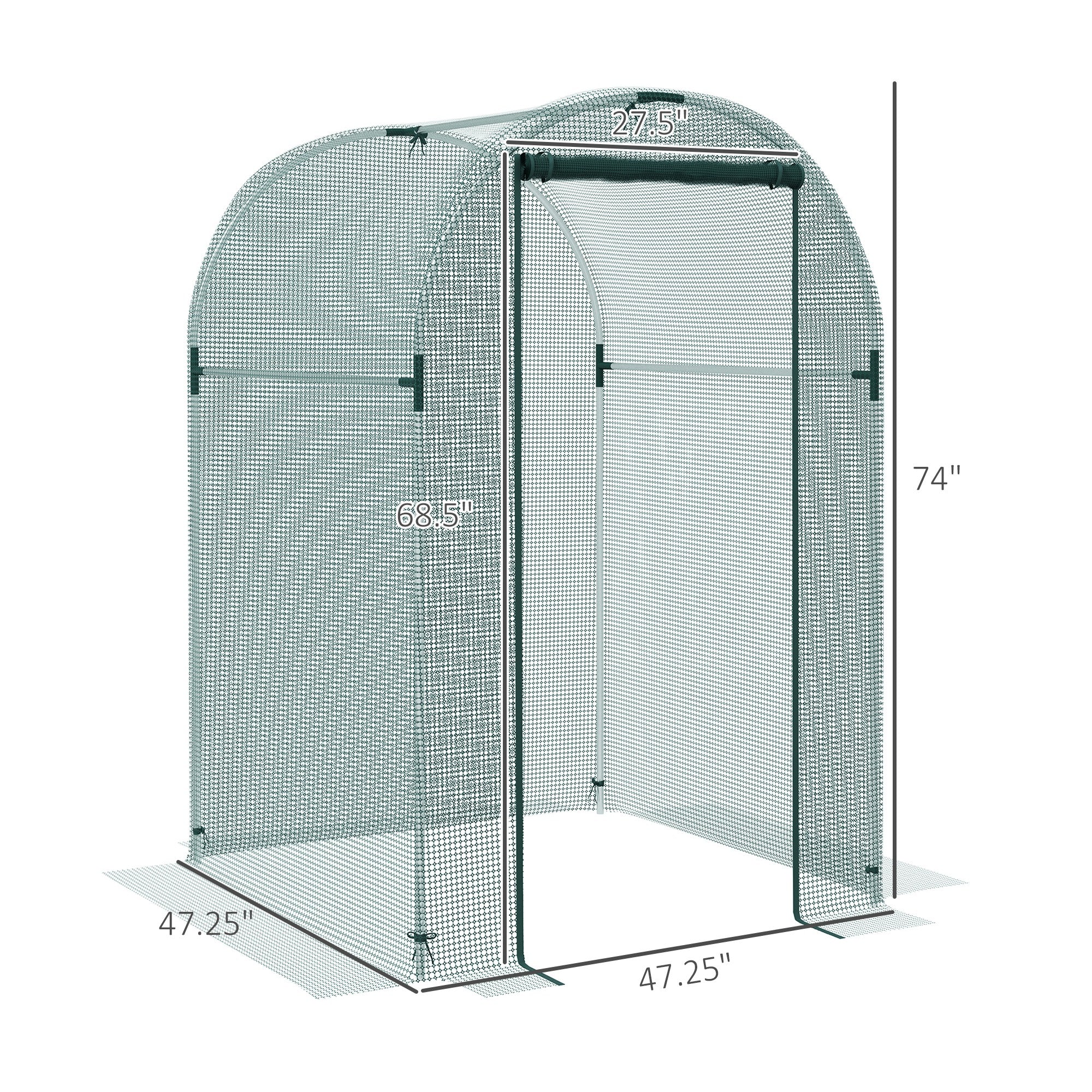 4' x 4' Crop Cage Plant Protection Tent with Zipper, Plant Outdoor Cage for Garden, Yard, Lawn, Green - Image 5