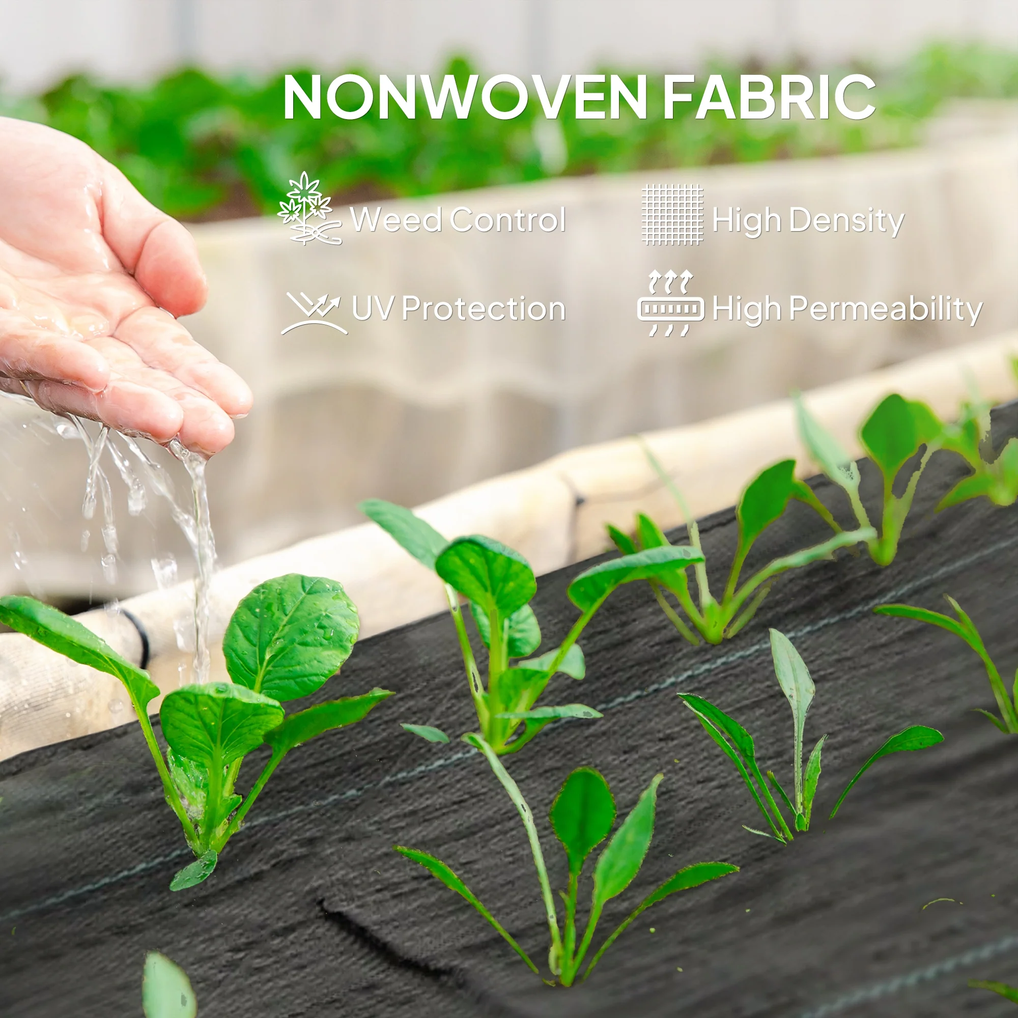 4 x 300 ft Weed Barrier Landscape Fabric Heavy Duty, 5oz Woven Weed Control Fabric - Image 6