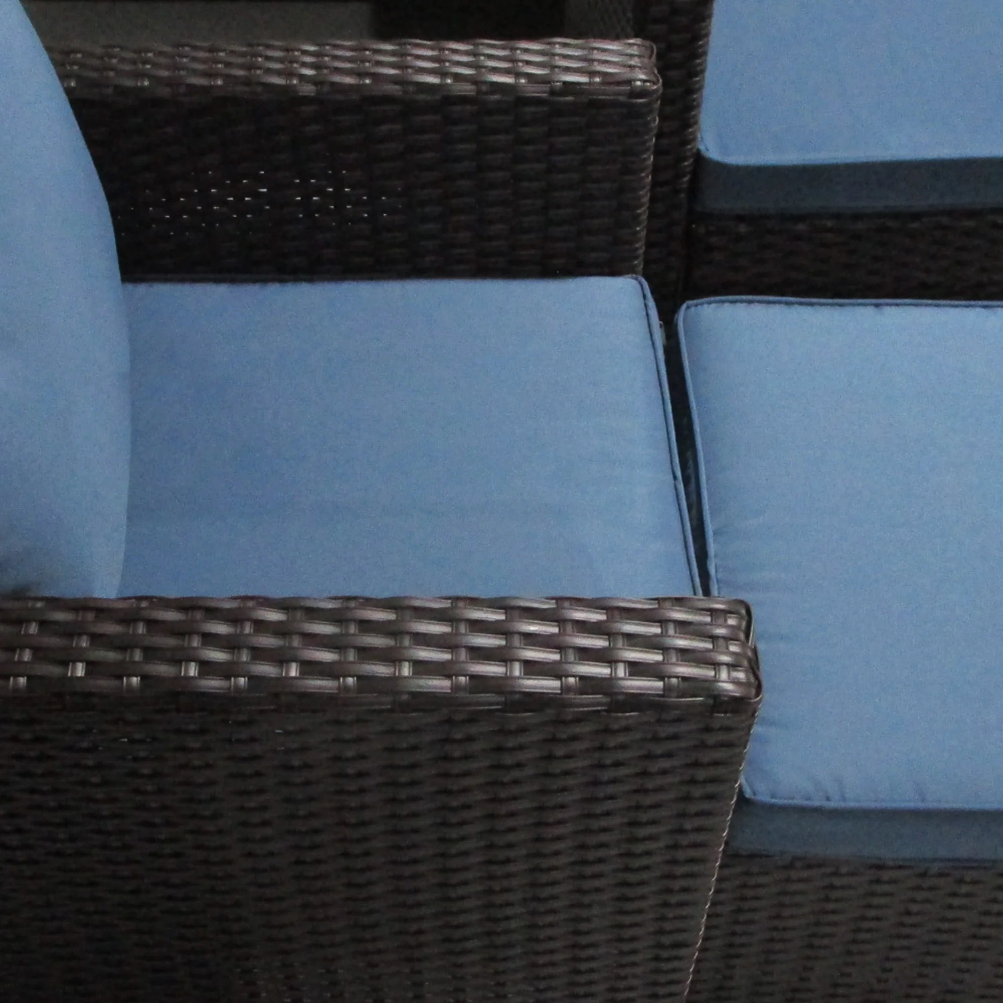 5-Piece Patio Furniture Set with PE Rattan Sofa, Armchairs, Footstools, Cushions, Deep Coffee - Image 10