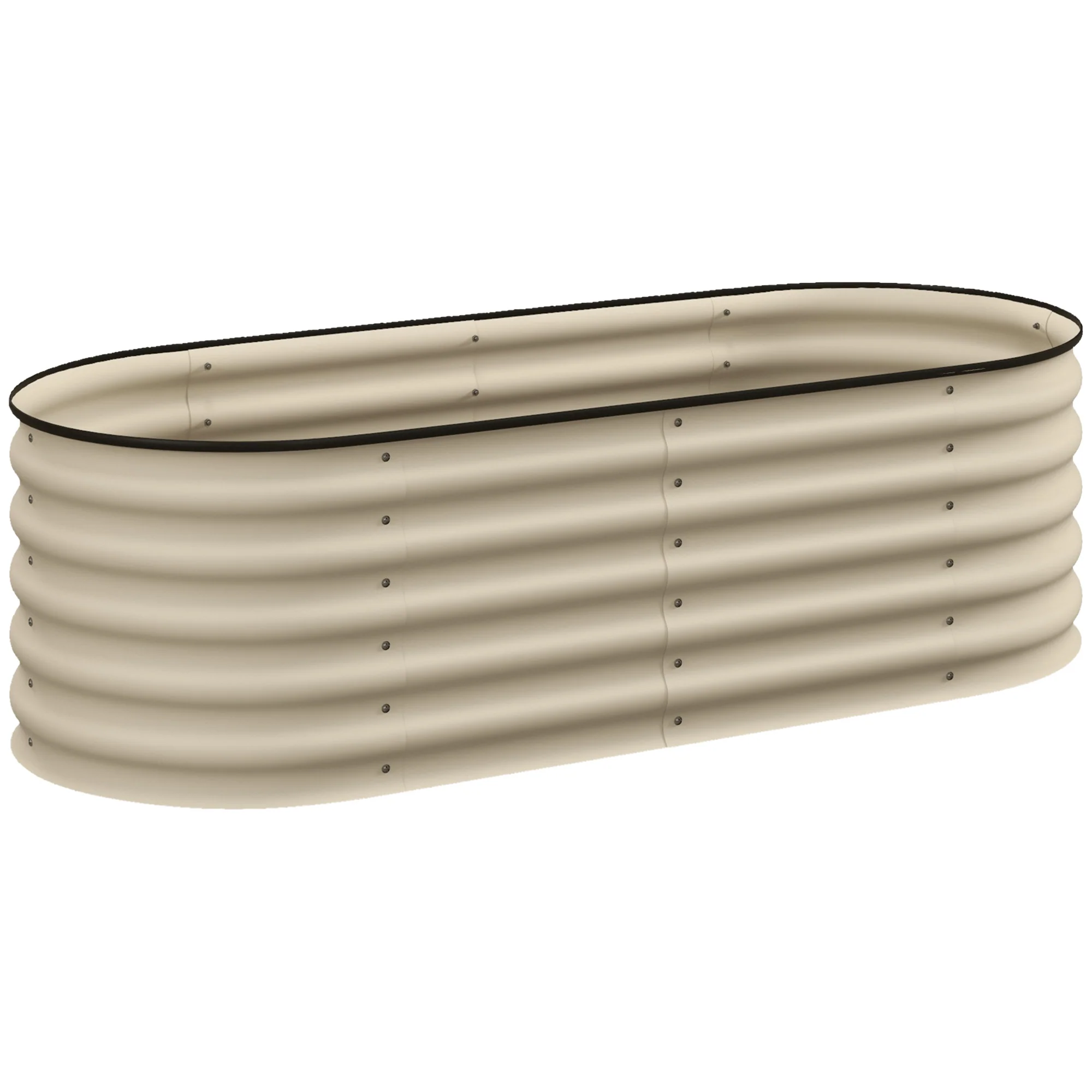 5' x 2' x 1.4' Galvanized Raised Garden Bed Kit, Easy DIY Stock Tank for Growing Flowers, Herbs & Vegetables, Cream - Image 12