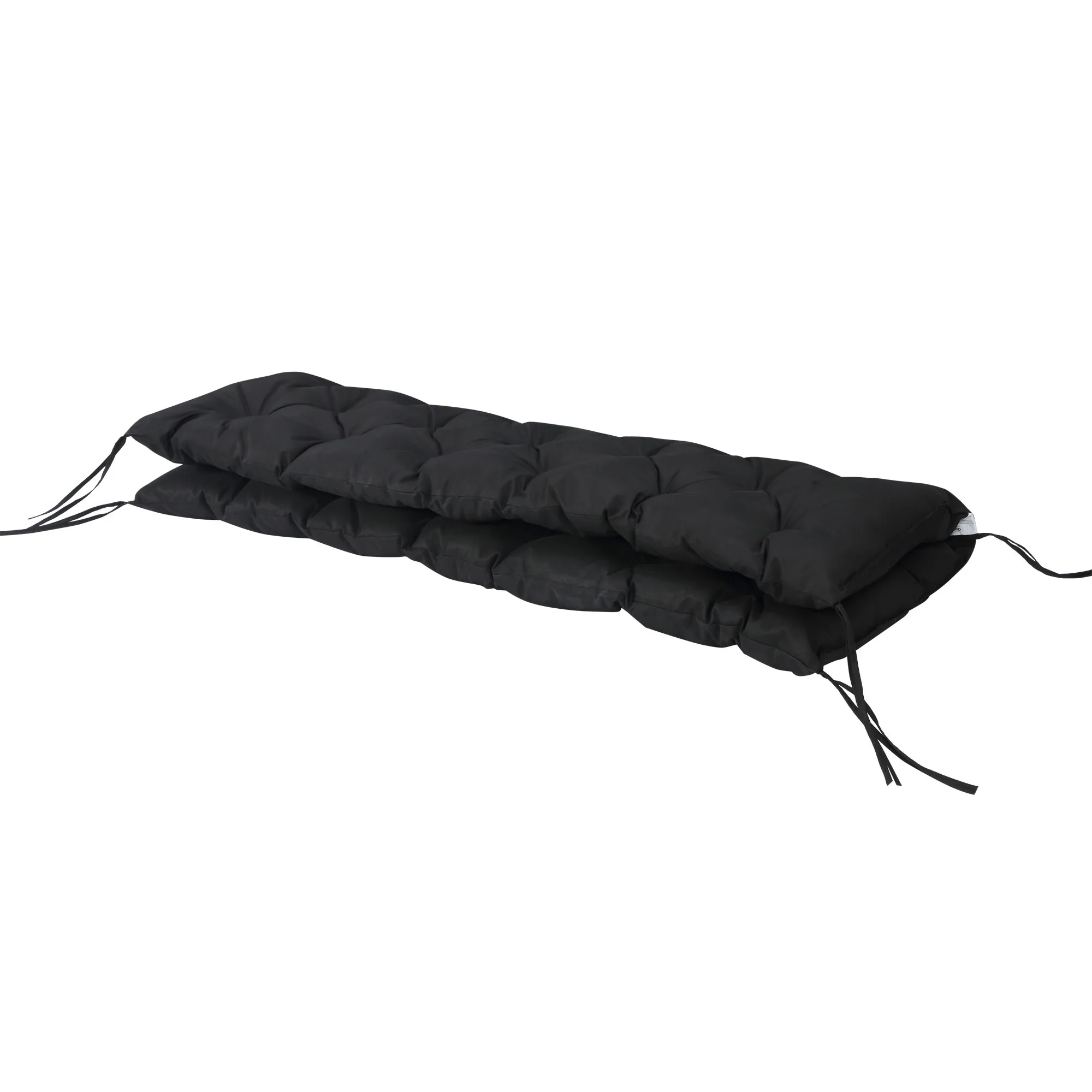 59"x38" Tufted Bench Cushion for Outdoor 3-Seater Furniture, Black - Image 10