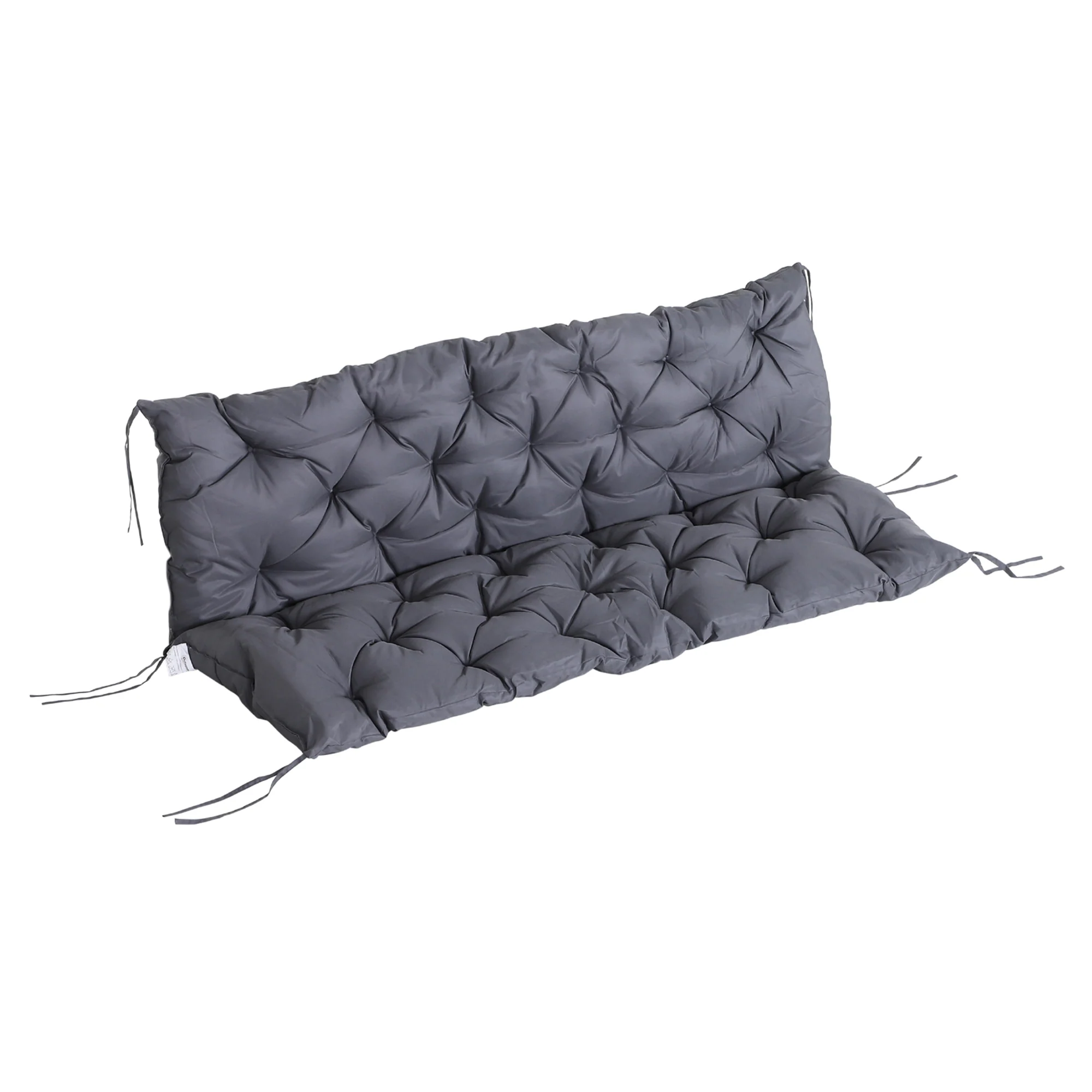 59"x38" Tufted Bench Cushion for Outdoor 3-Seater Furniture, Dark Gray - Image 11