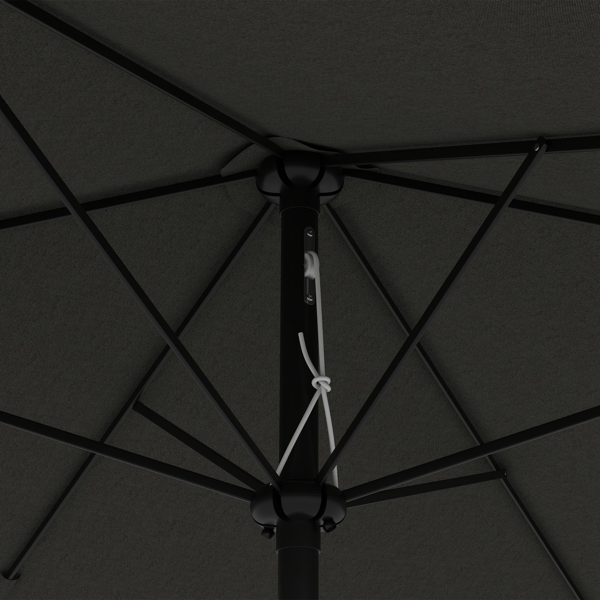 6.5' x 10' Rectangular Patio Market Umbrella with Crank & Tilt, Dark Gray - Image 11