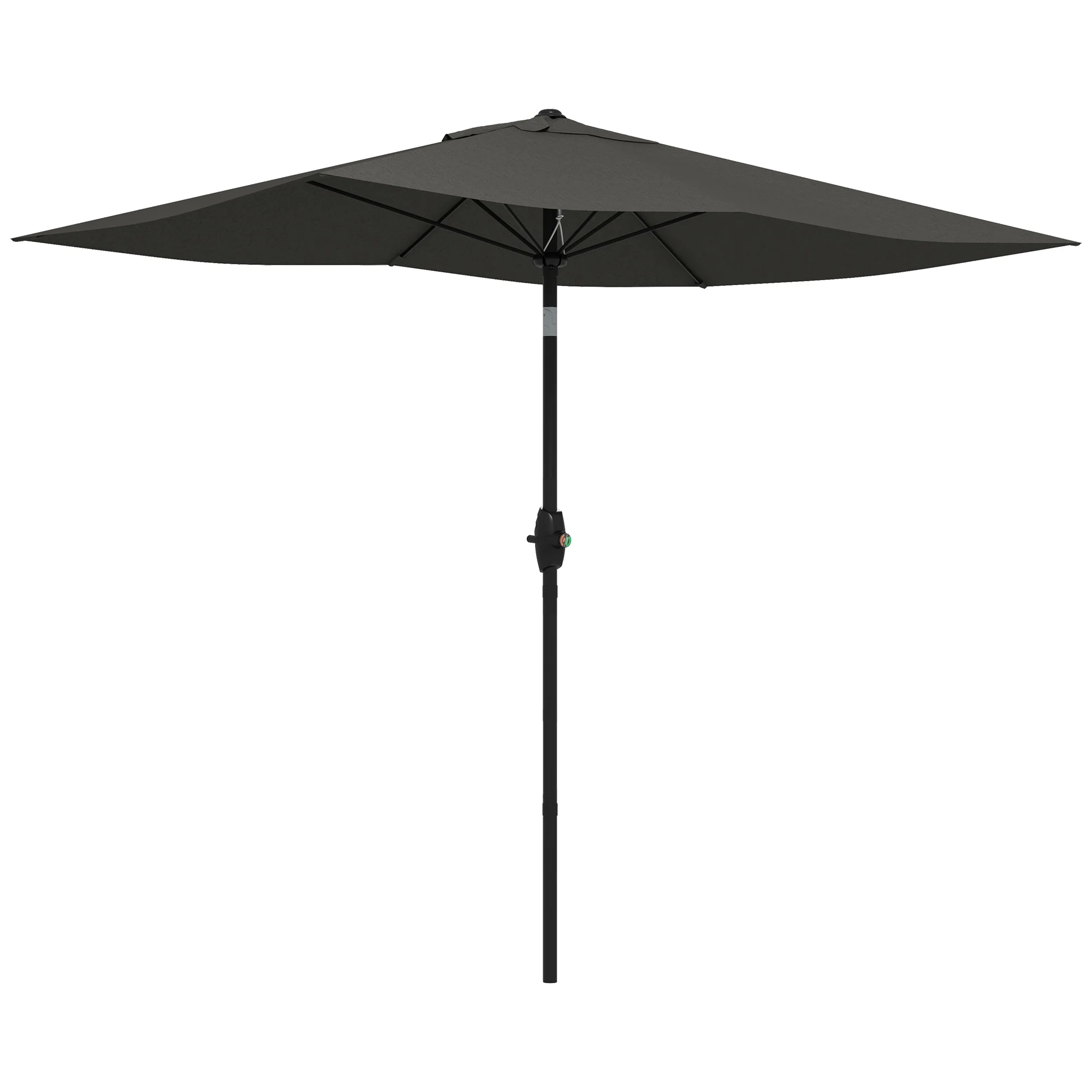 6.5' x 10' Rectangular Patio Market Umbrella with Crank & Tilt, Dark Gray - Image 12