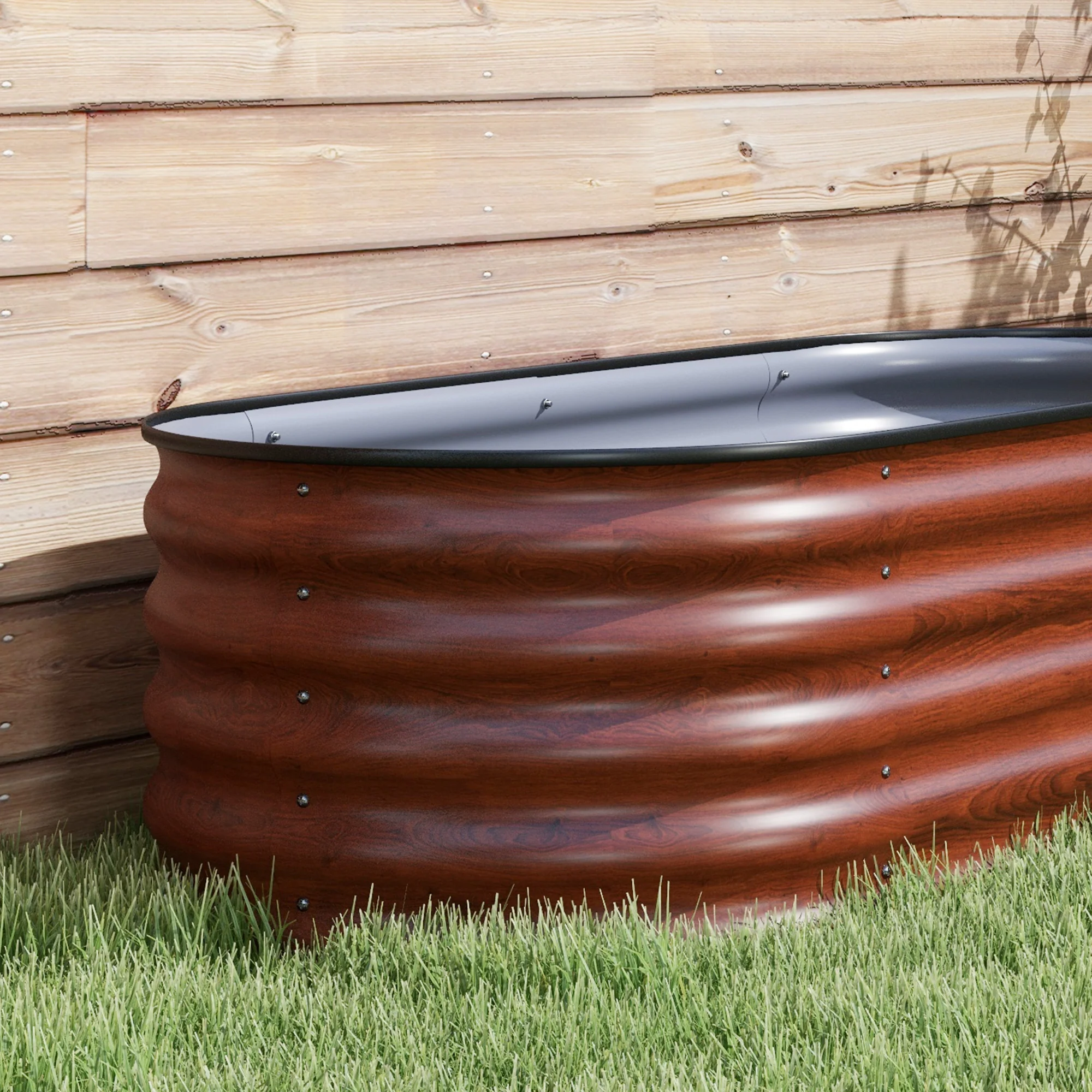 6.5' x 2' x 1.4' Galvanized Raised Garden Bed Kit, Easy DIY Stock Tank for Growing Flowers, Herbs & Vegetables, Brown - Image 10