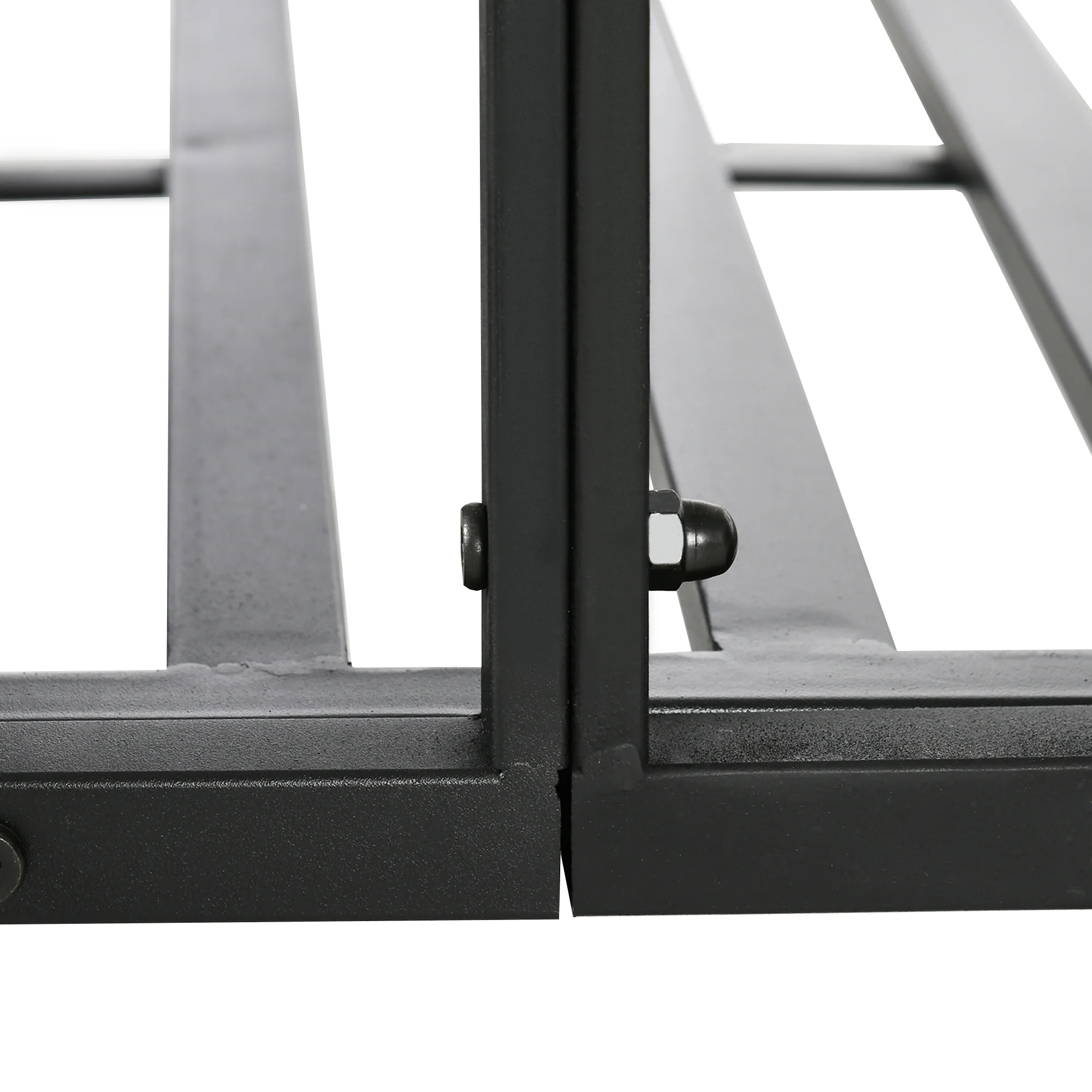 6' Metal Arch Garden Bridge with Safety Siderails, Black - Image 10