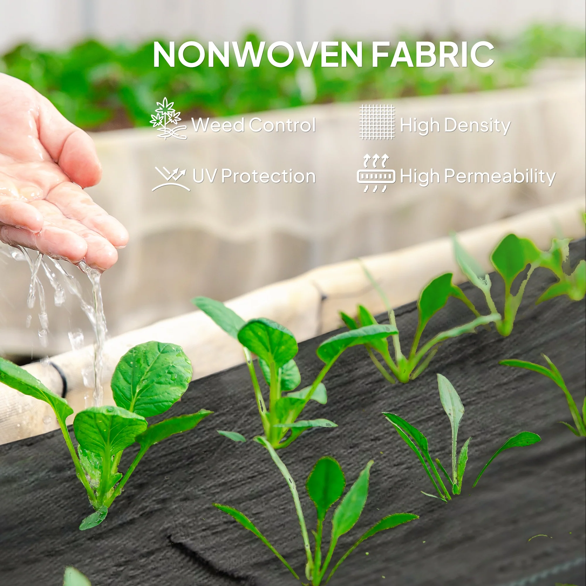 6 x 300 ft Weed Barrier Landscape Fabric Heavy Duty, 5oz Woven Weed Control Fabric - Image 6