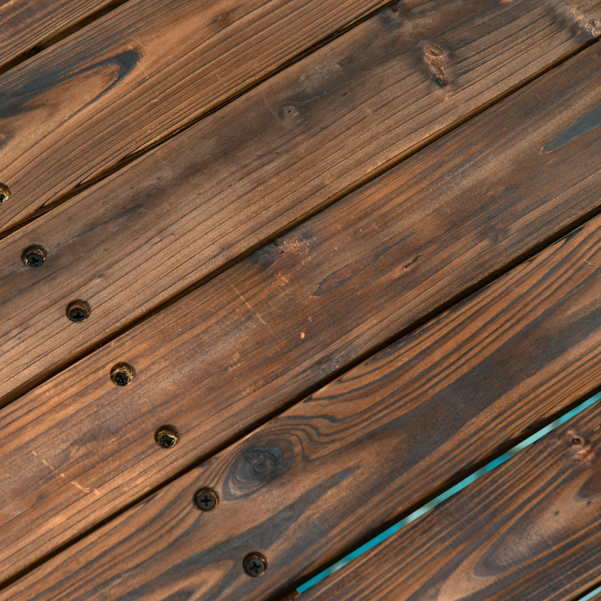 7.5' Wooden Arc Garden Bridge with Side Railings, Carbonized Finish - Image 11