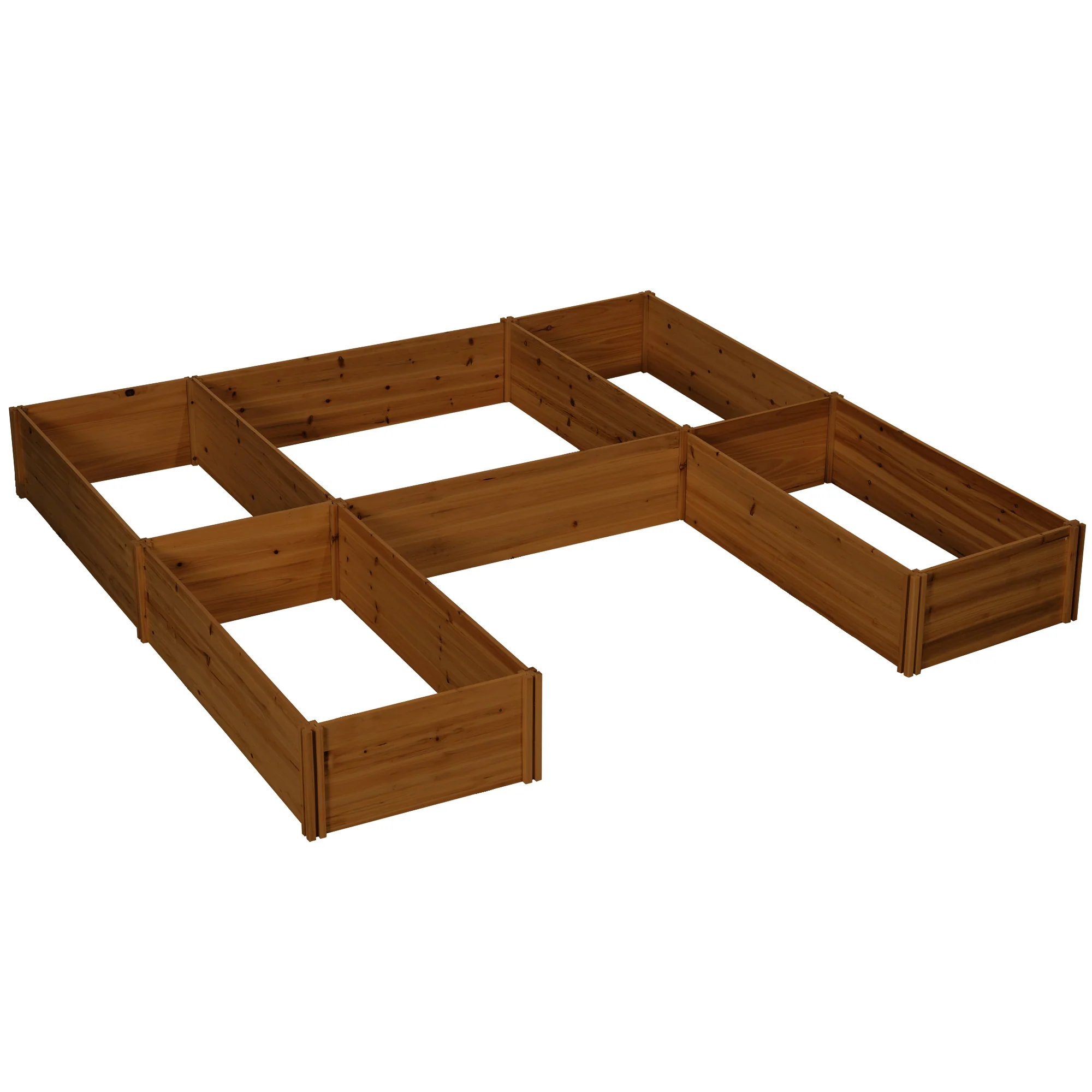 7.5x7.5ft DIY Raised Garden Bed, Large Wooden Planter Box with 5 Compartments, for Outdoor Plants, Vegetables, Flowers, Herbs, Easy Assembly, Brown - Image 12