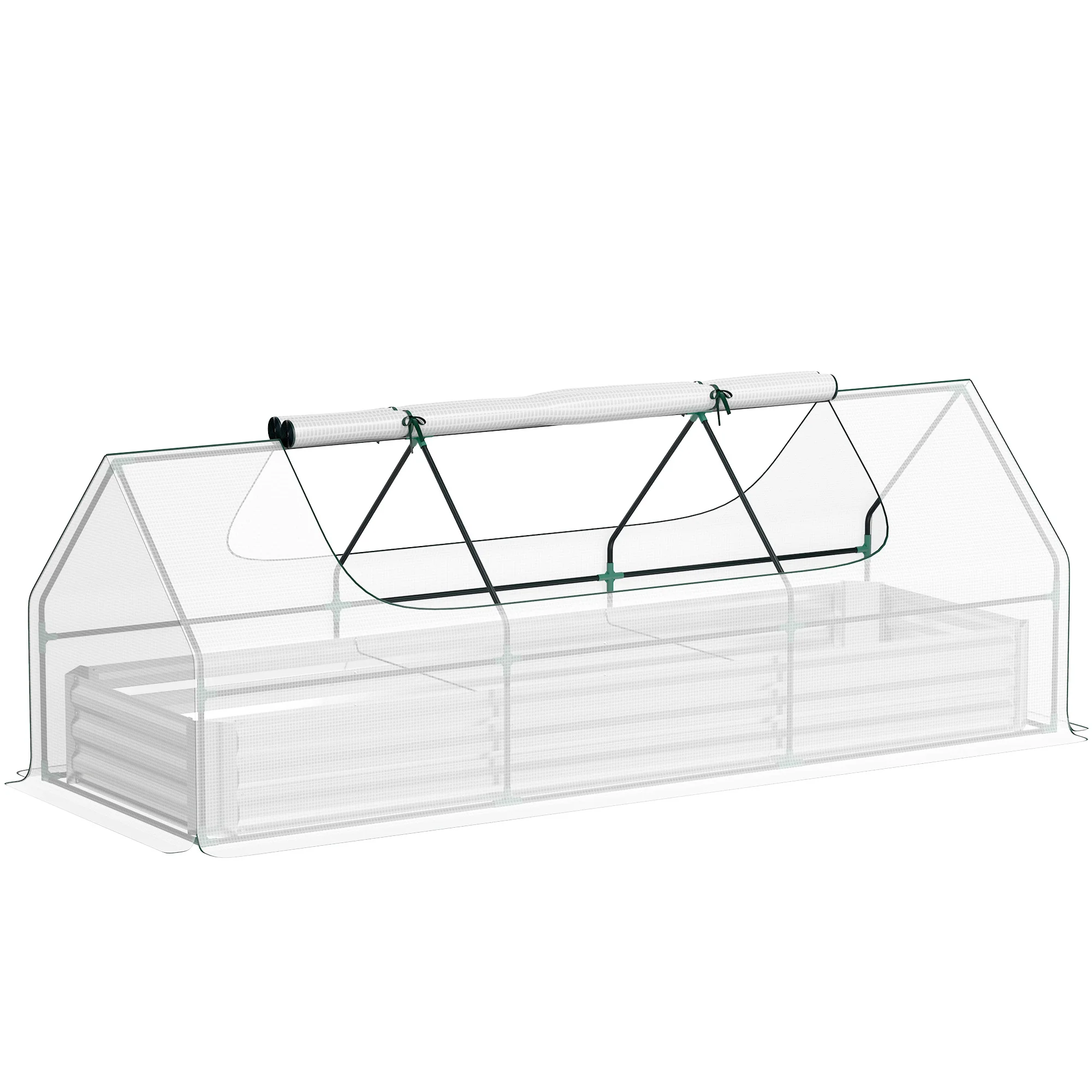 8.6 x 3 x 1ft Galvanized  Raised Garden Bed with Cover, for Herbs and Vegetables, White - Image 12
