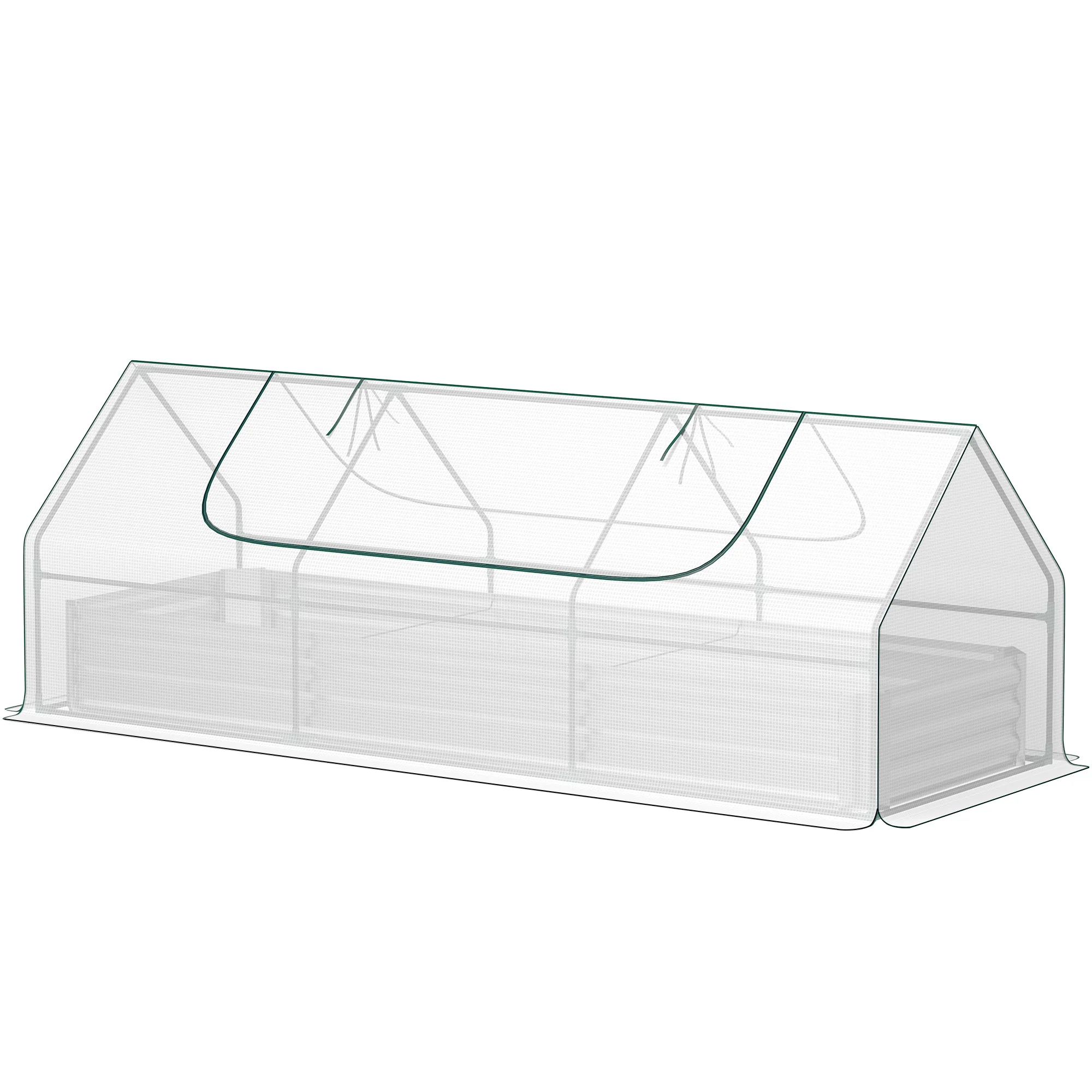 8.6 x 3 x 1ft Galvanized  Raised Garden Bed with Cover, for Herbs and Vegetables, White - Image 2
