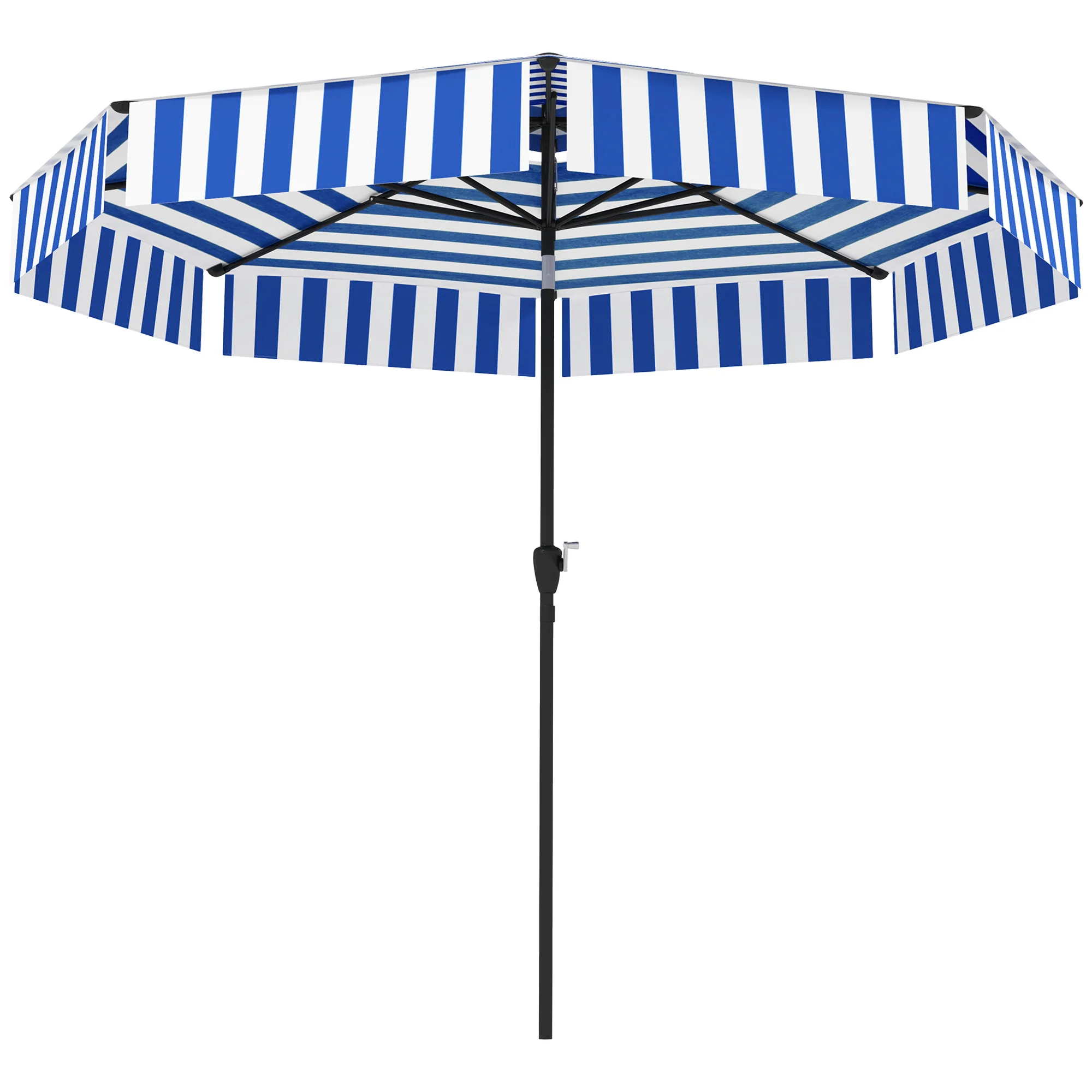 8.6FT Patio Umbrella with Tilt, Crank & UPF 30+ Sun Protection, 2-Tier Vented Design, Navy Blue - Image 2