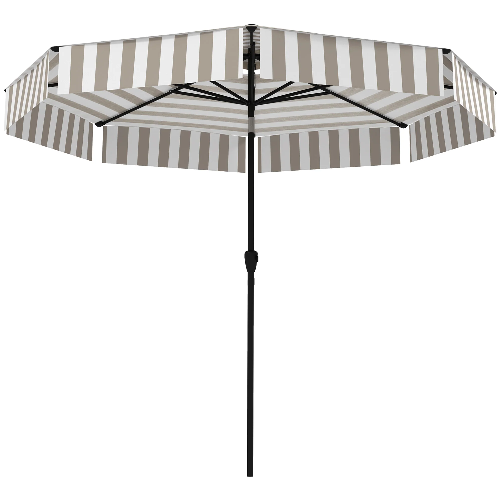 8.6FT Patio Umbrella with Tilt, Crank & UPF 30+ Sun Protection, 2-Tier Vented Design, Light Gray - Image 2