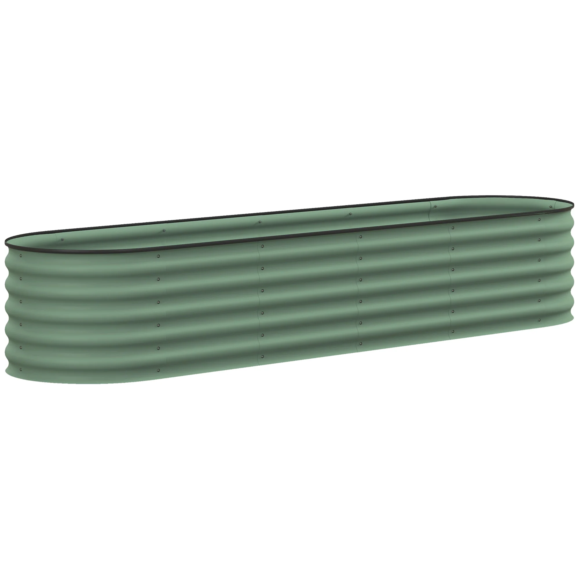 8' x 2' x 1.4' Galvanized Raised Garden Bed Kit, Outdoor Metal Elevated Planter Box with Safety Edging, Easy DIY Stock Tank for Growing Flowers, Herbs & Vegetables, Green - Image 12