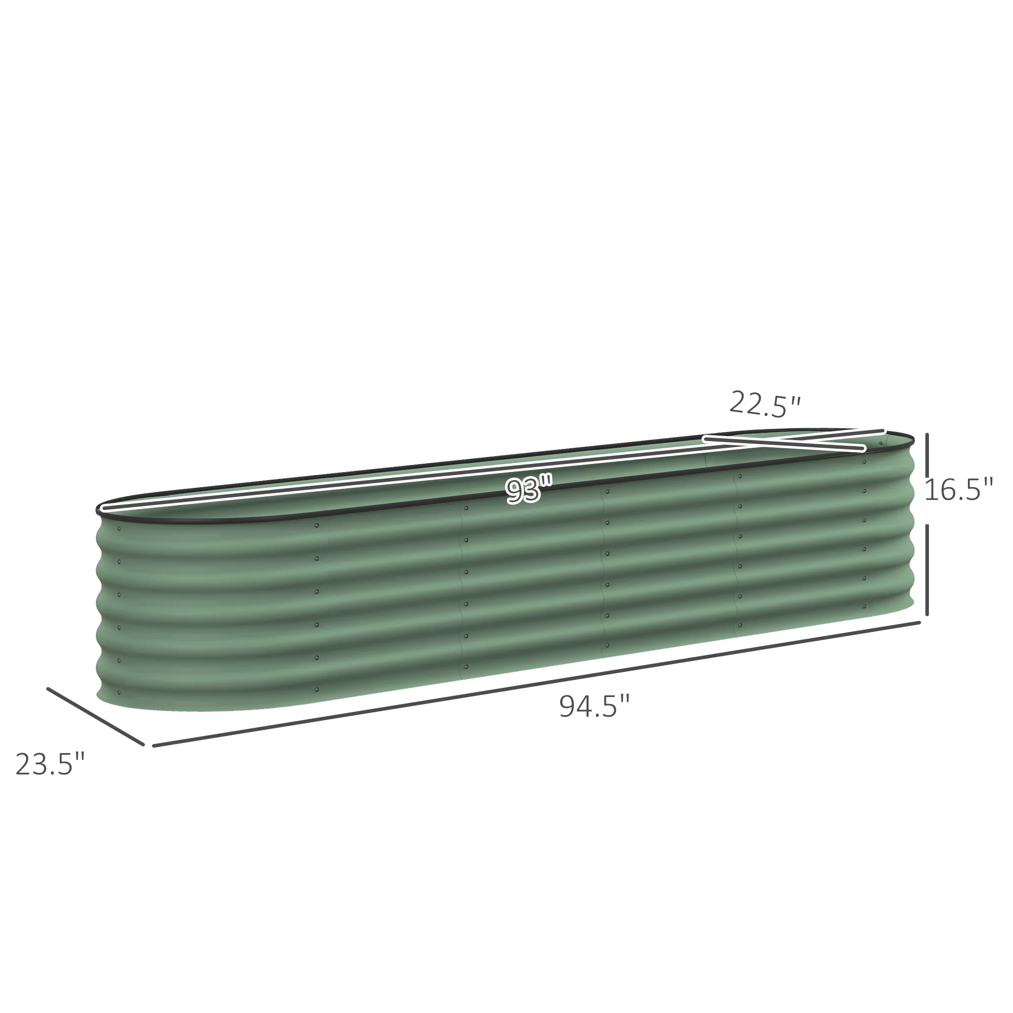 8' x 2' x 1.4' Galvanized Raised Garden Bed Kit, Outdoor Metal Elevated Planter Box with Safety Edging, Easy DIY Stock Tank for Growing Flowers, Herbs & Vegetables, Green - Image 5