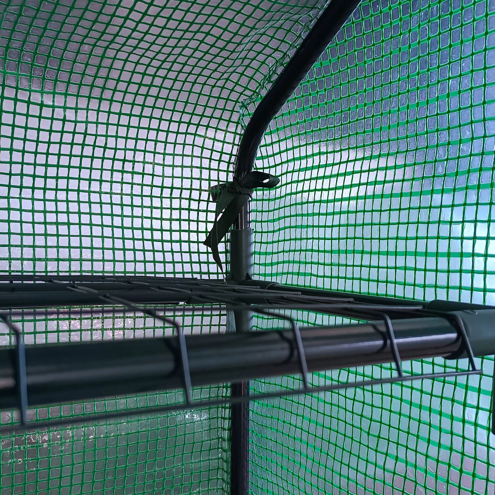 8' x 6' x 7' Walk-in Greenhouse with PE Cover, 4-Tier Shelves, Steel Frame Hot House, Green - Image 10