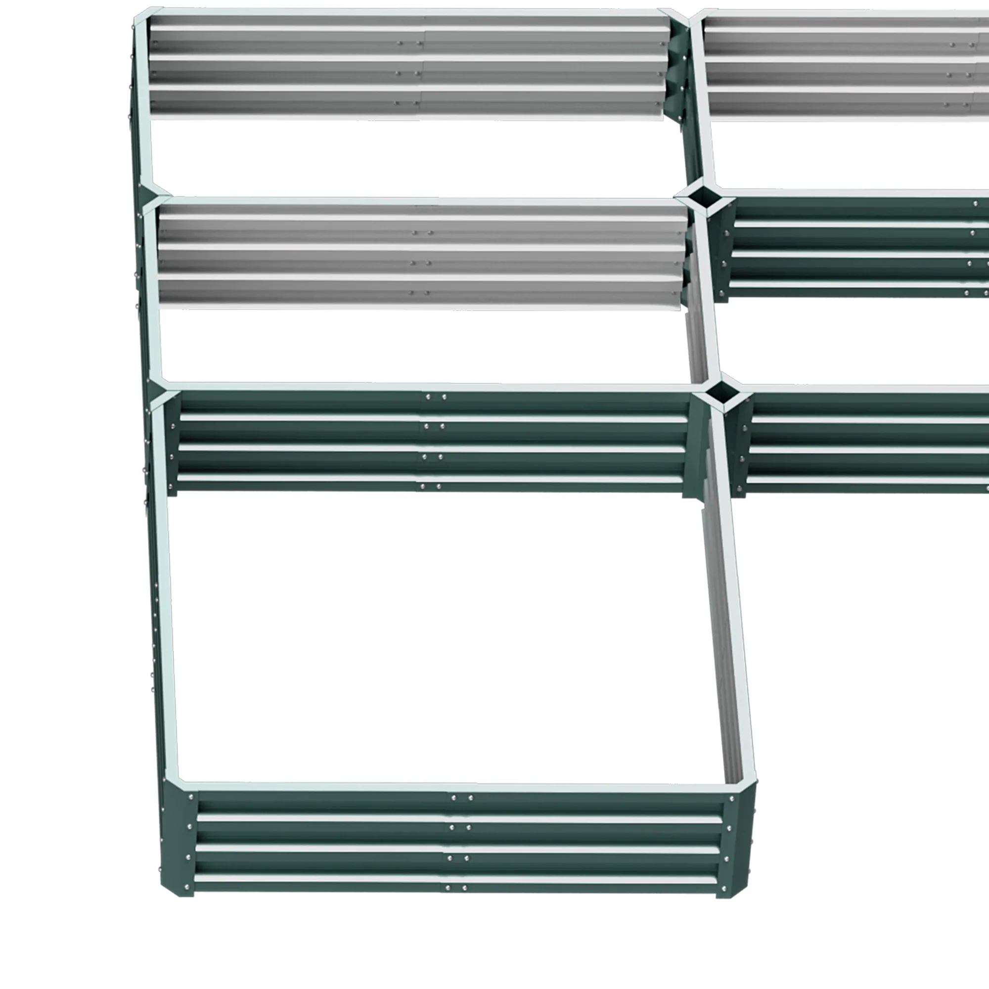 8 x 8' Raised Garden Bed Set, Large Steel Flower Planters for Outdoor Plants, Easy Assembly for Vegetables, Herbs, Green - Image 11