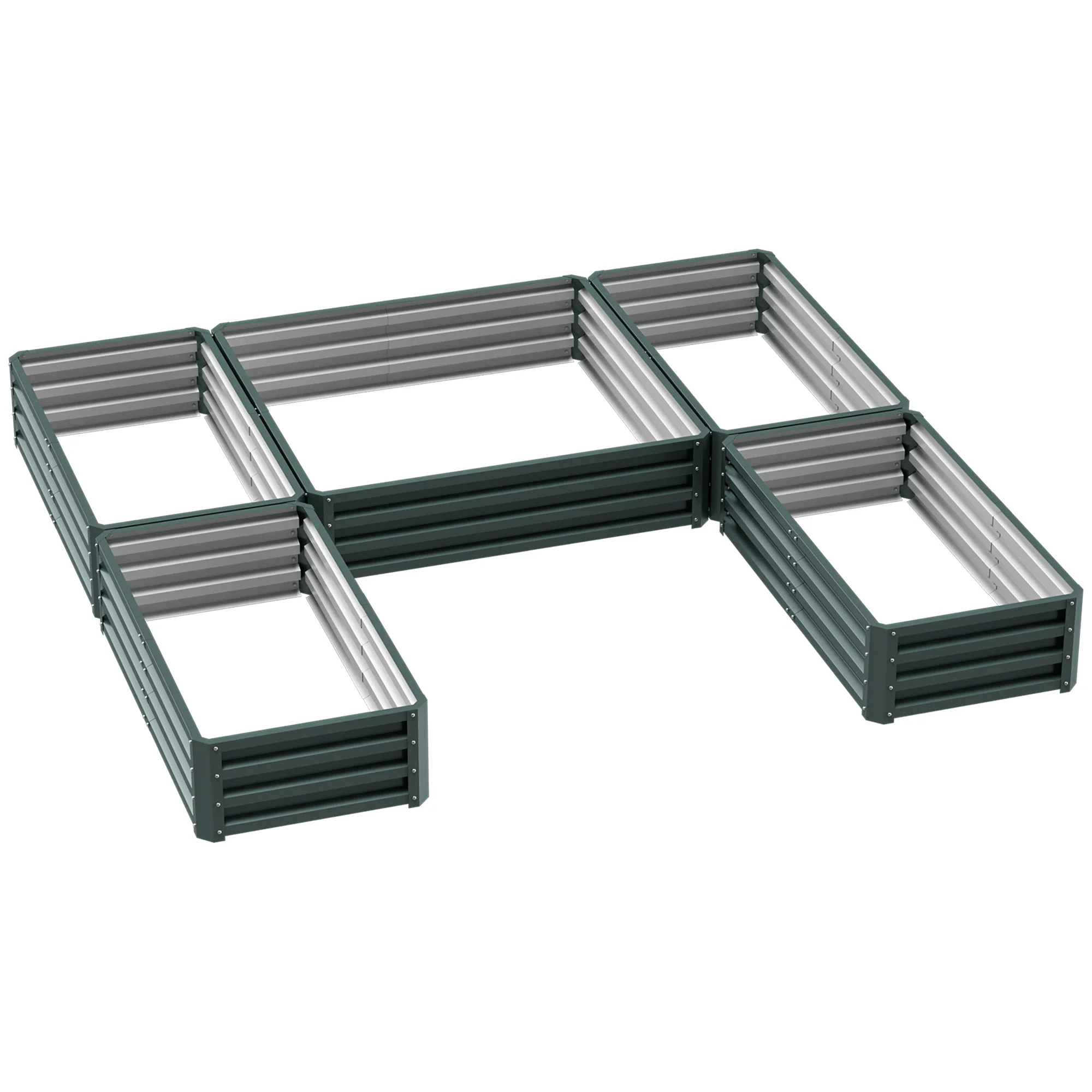 8 x 8' Raised Garden Bed Set, Large Steel Flower Planters for Outdoor Plants, Easy Assembly for Vegetables, Herbs, Green - Image 12