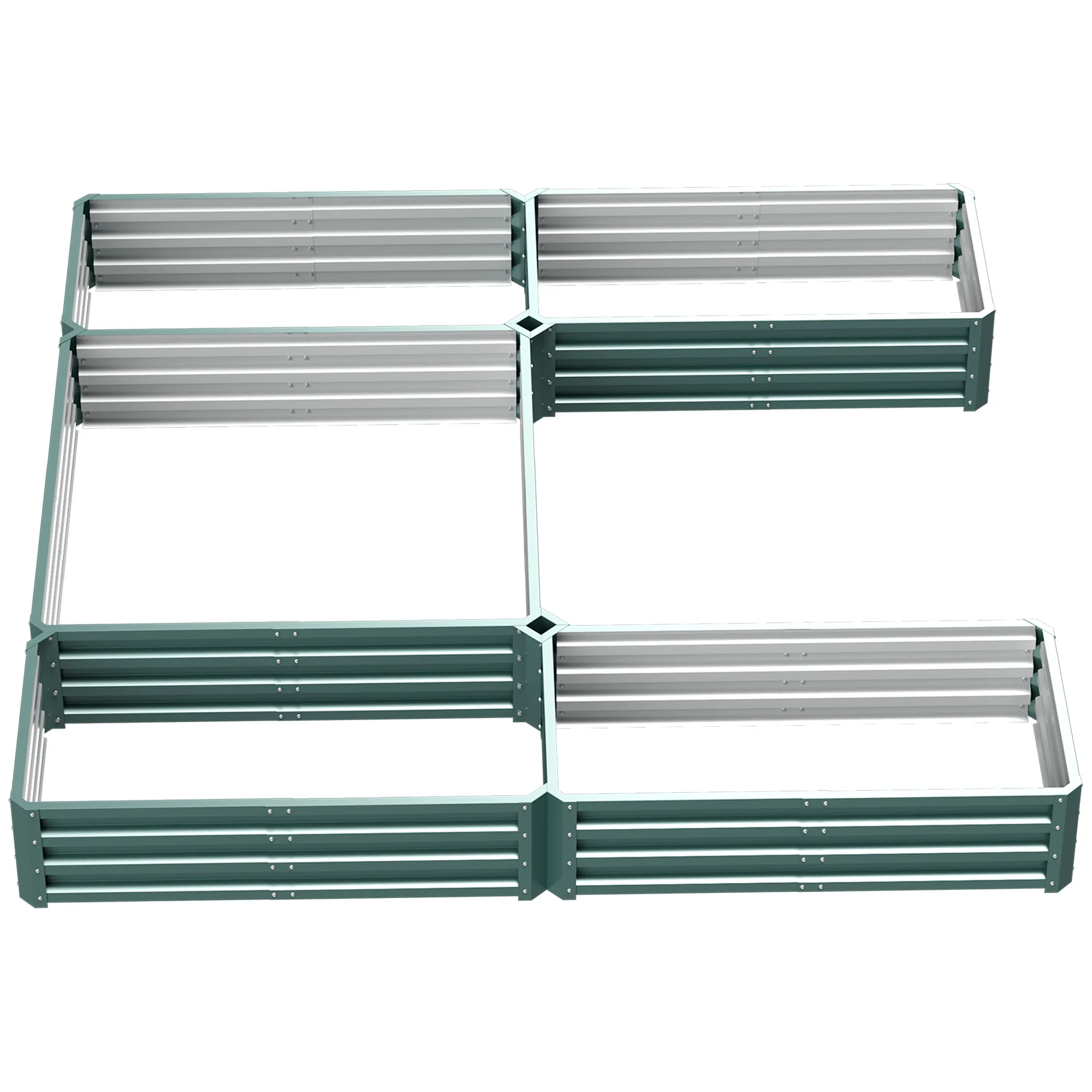 8 x 8' Raised Garden Bed Set, Large Steel Flower Planters for Outdoor Plants, Easy Assembly for Vegetables, Herbs, Green - Image 9
