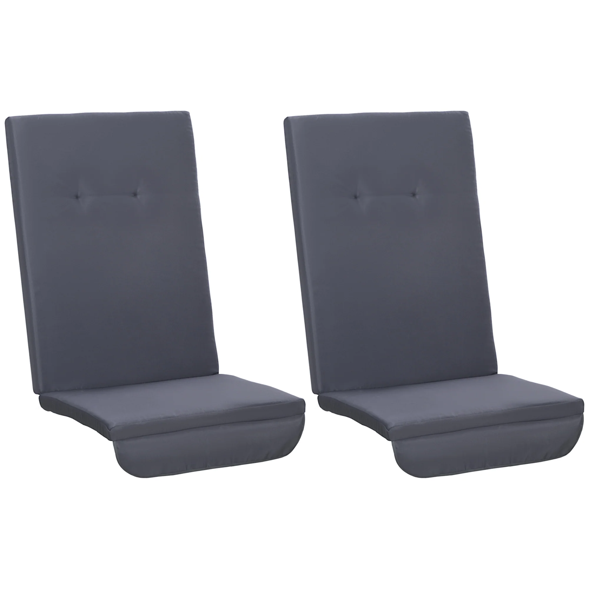 2-Piece Gray Patio Seat Covers, Outdoor Swing Cushion Set with Tufted Backrest & Tie Straps, Gray