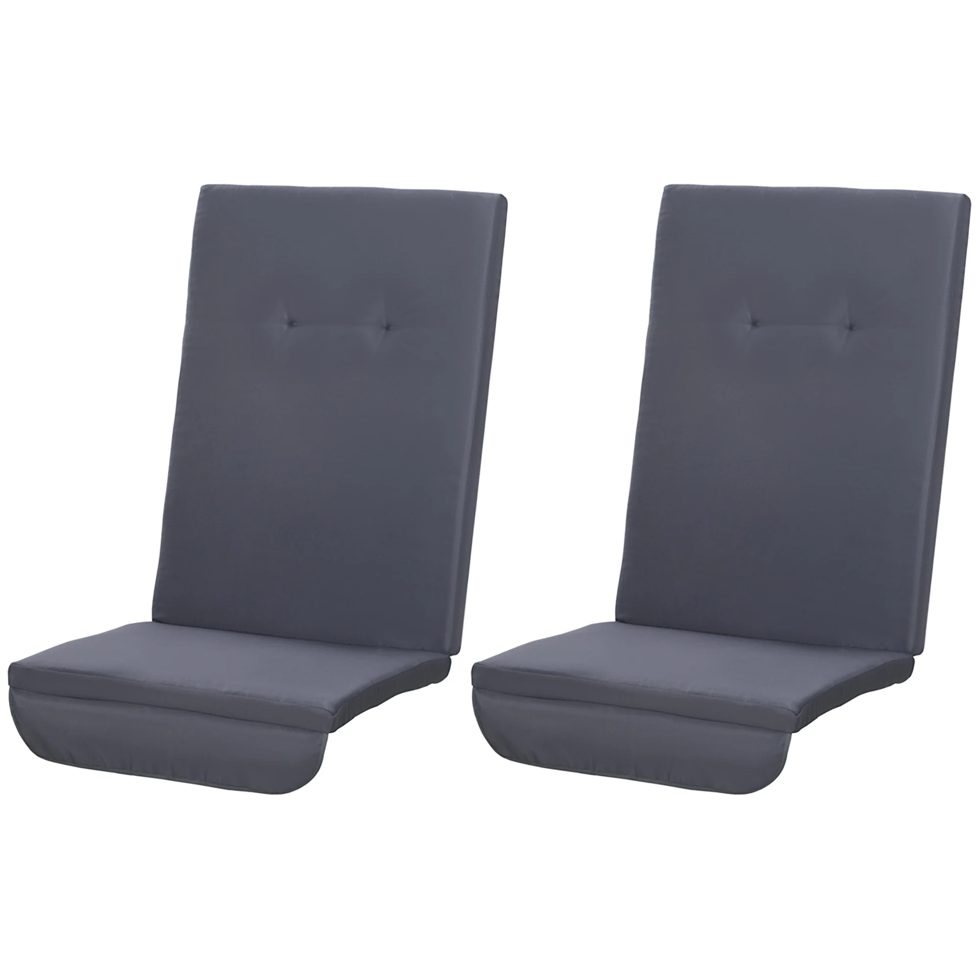 2-Piece Gray Patio Seat Covers, Outdoor Swing Cushion Set with Tufted Backrest & Tie Straps, Gray - Image 2