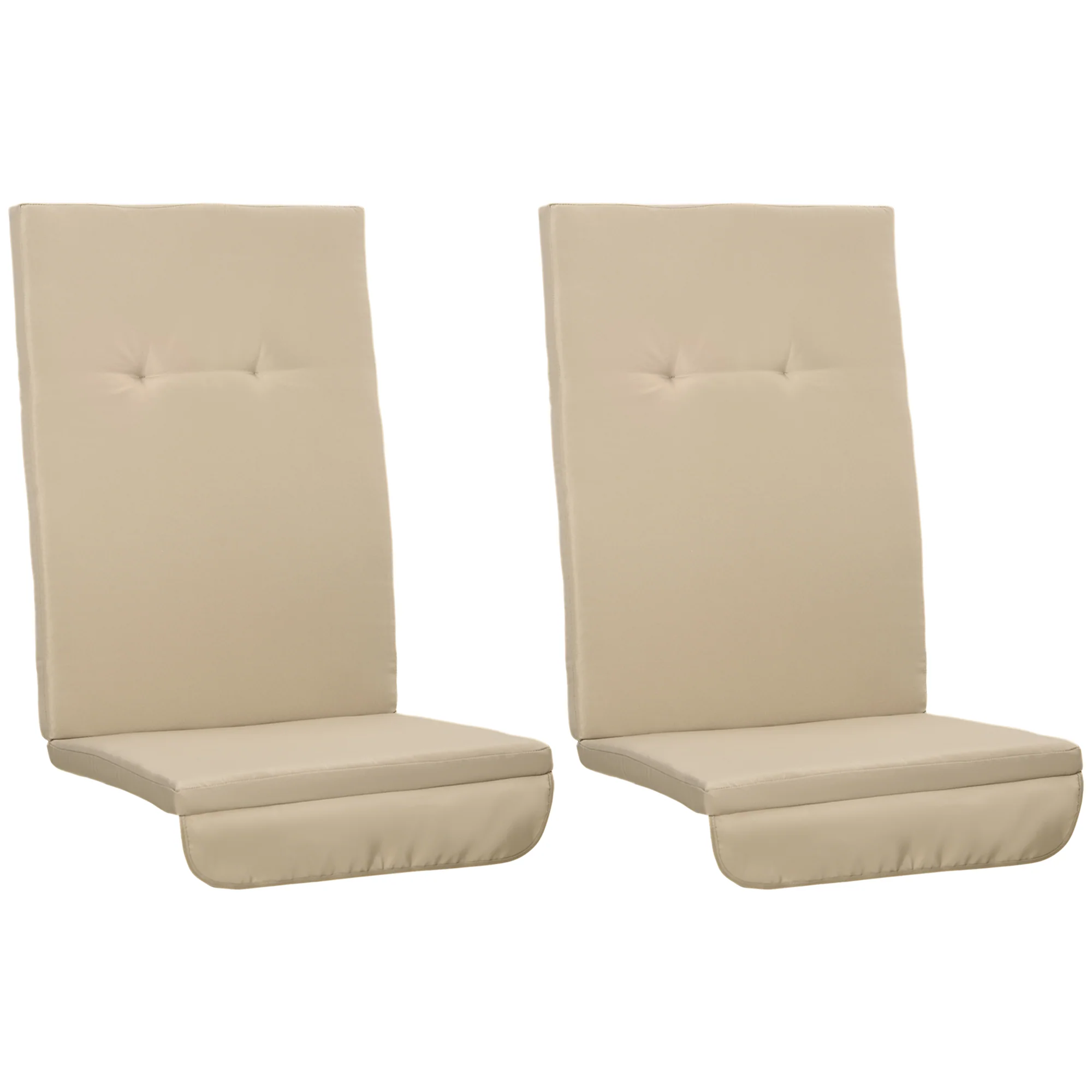 2-Piece Gray Patio Seat Covers, Outdoor Swing Cushion Set with Tufted Backrest & Tie Straps, Beige - Image 12