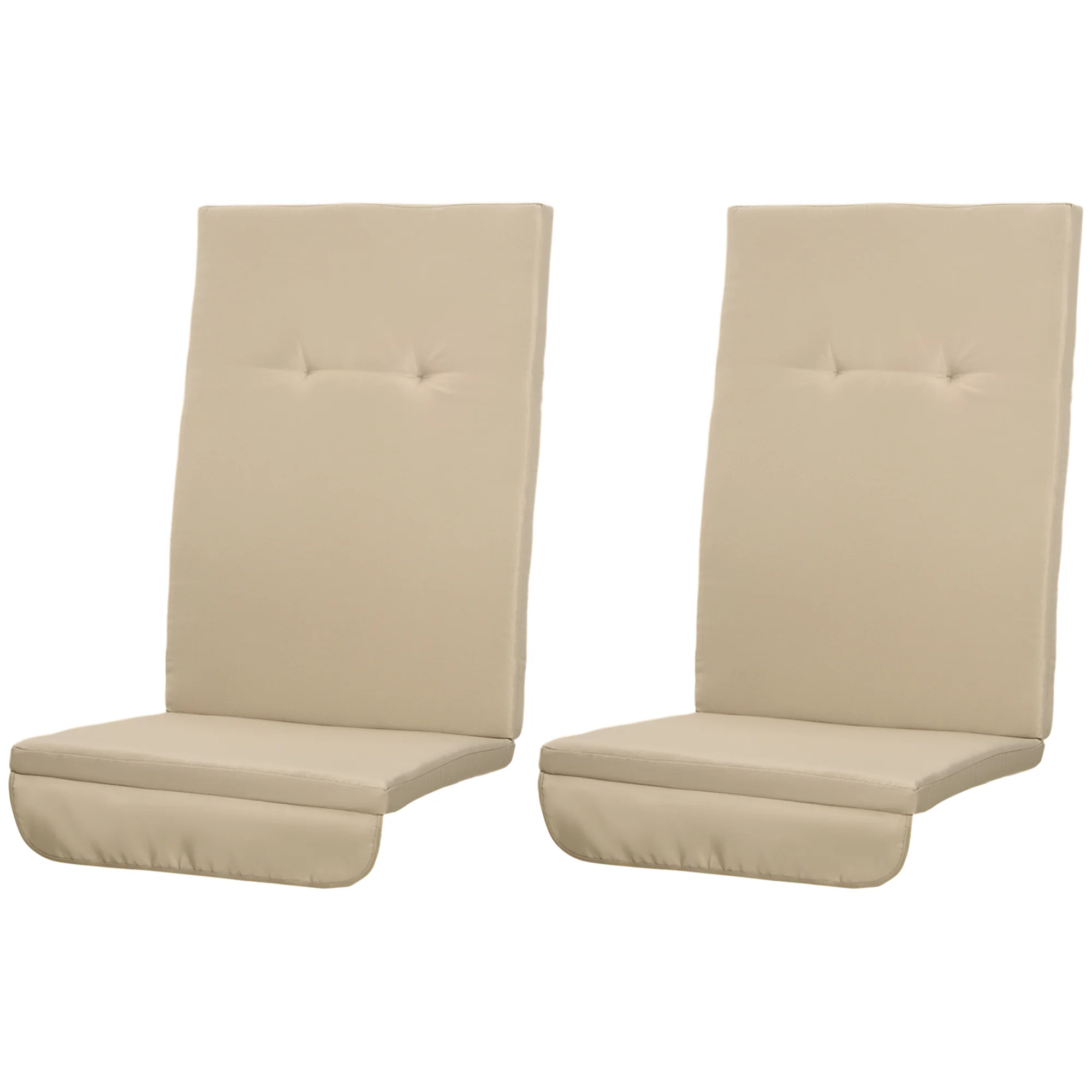 2-Piece Gray Patio Seat Covers, Outdoor Swing Cushion Set with Tufted Backrest & Tie Straps, Beige - Image 2