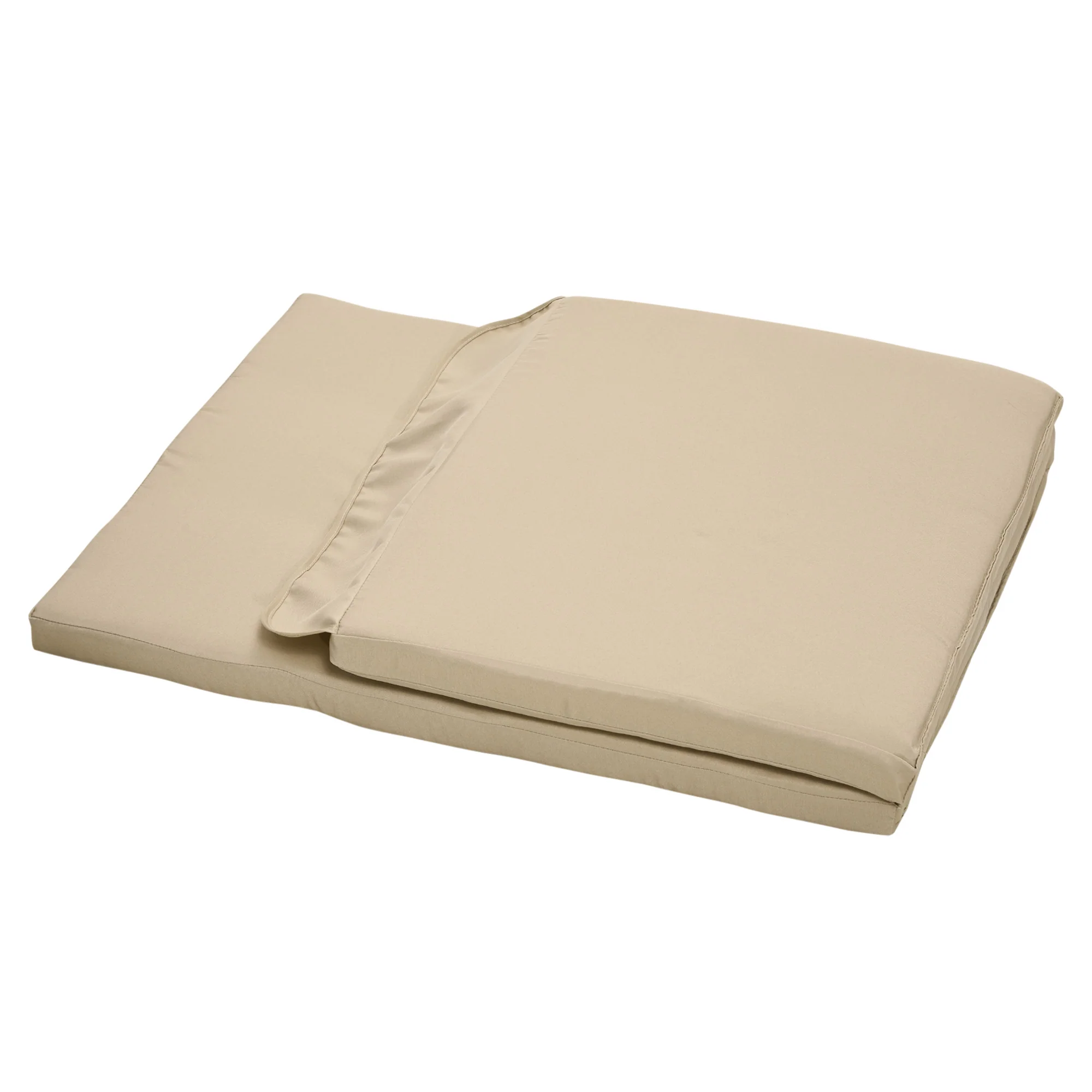 2-Piece Gray Patio Seat Covers, Outdoor Swing Cushion Set with Tufted Backrest & Tie Straps, Beige - Image 8