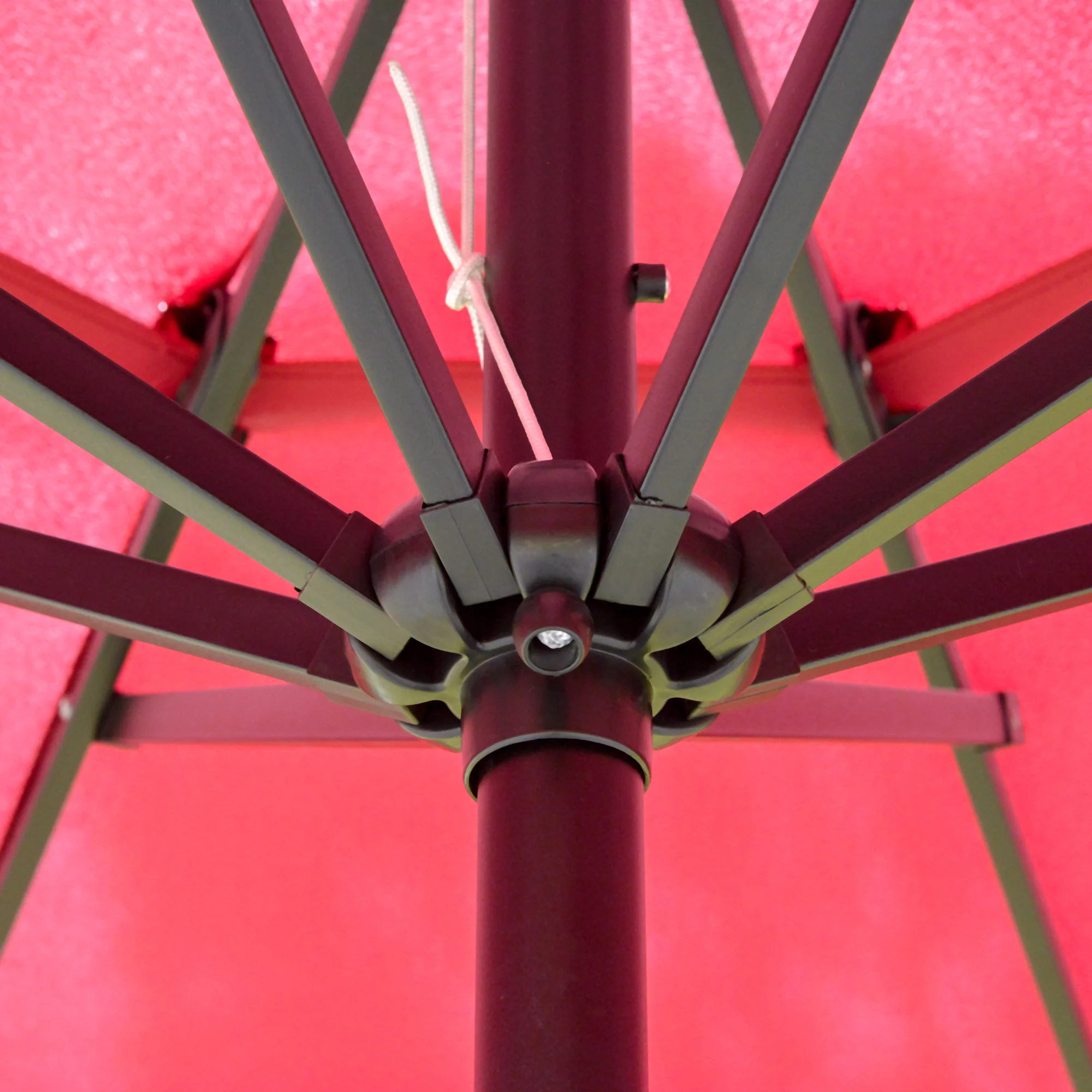 9FT 3 Tiers Patio Umbrella, Crank, Push Button Tilt, Deck, Backyard, Lawn, Wine Red - Image 11