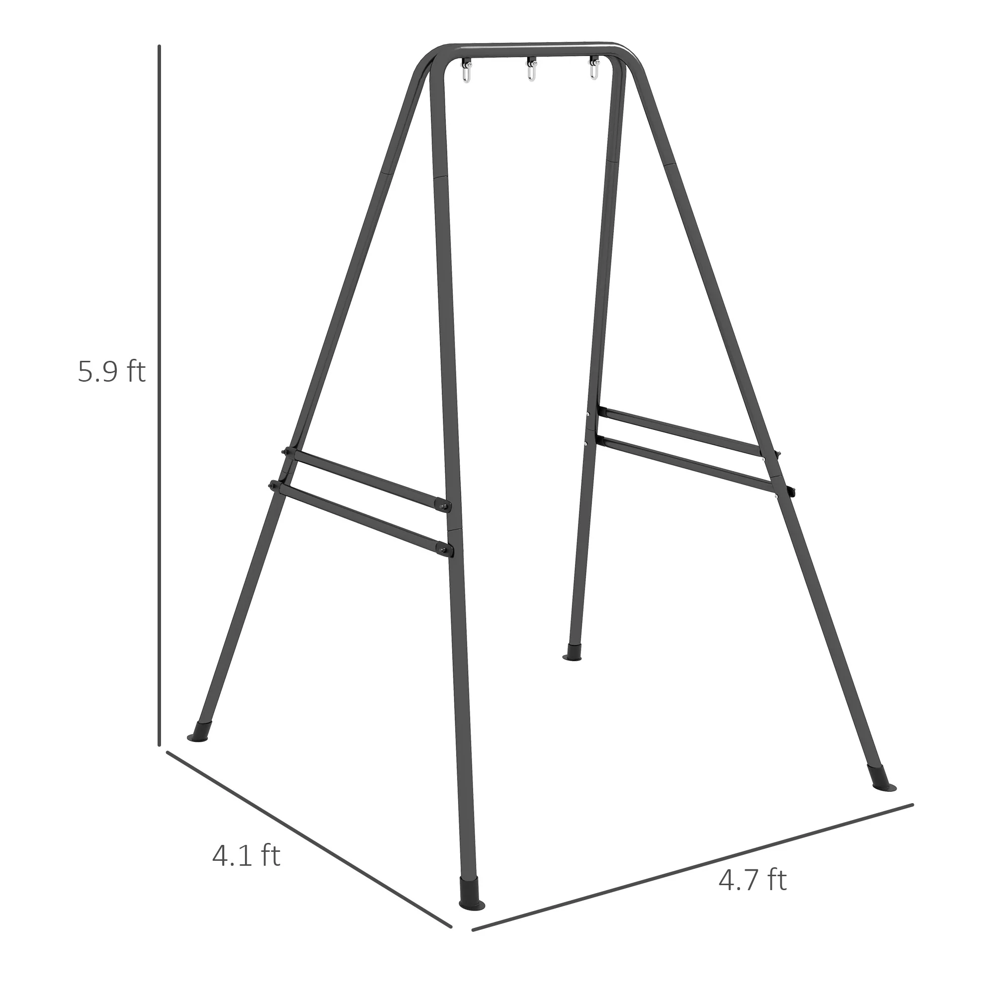Heavy Duty A-Shaped Hammock Chair Stand for Indoor/Outdoor Use, Max 330 lbs, Black - Image 5