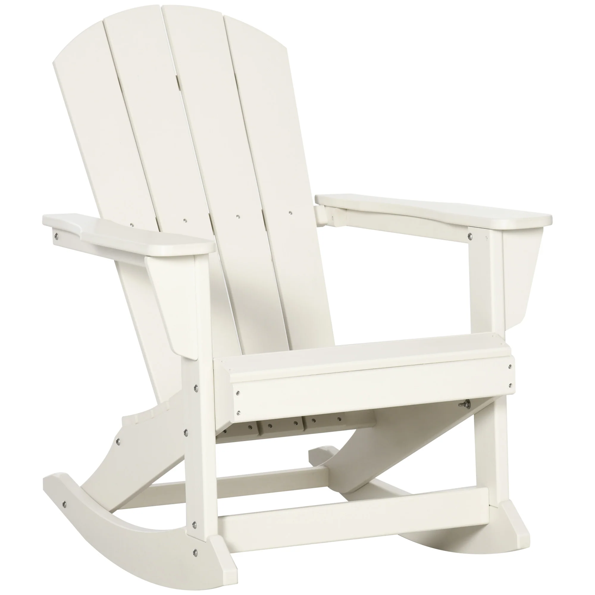 All Weather Adirondack Porch Rocker Chair, for Patio, Garden, Lawn, White - Image 12