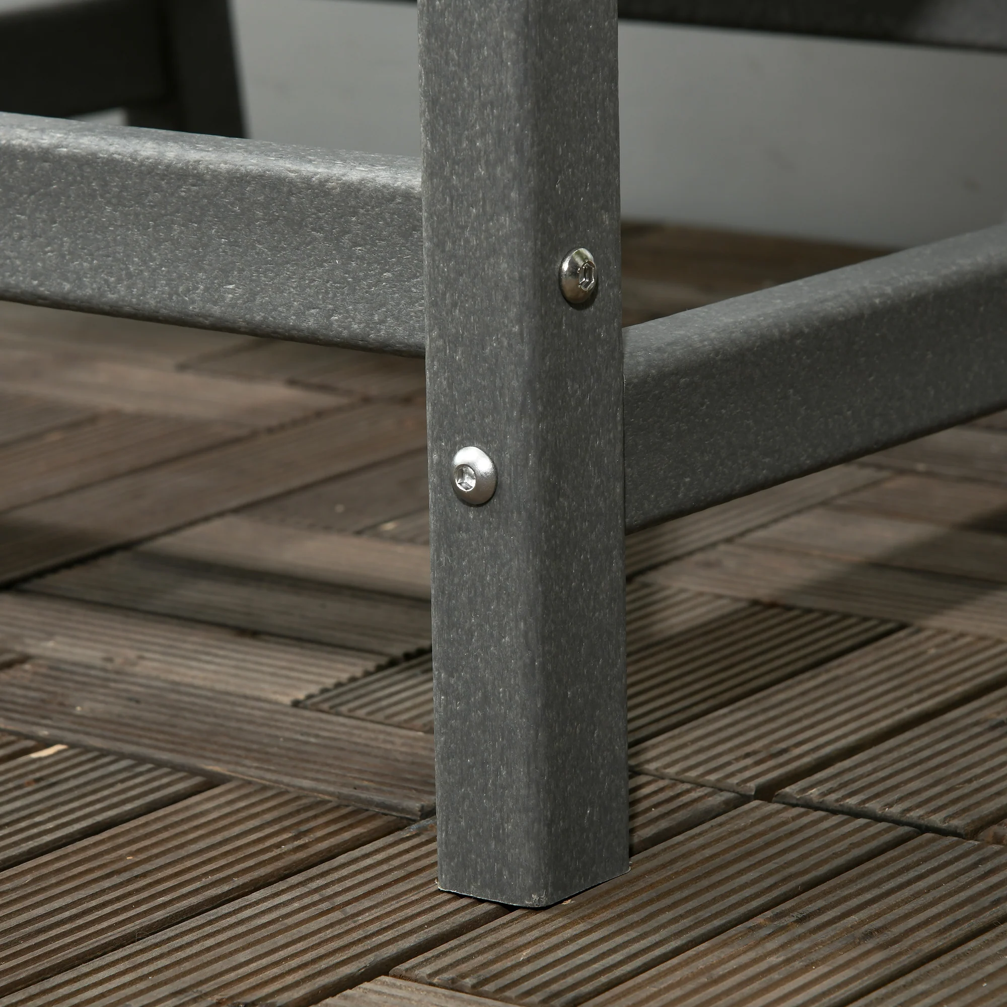Heavy Duty All-Weather Wood-Like Patio Dining Chair, Gray - Image 11