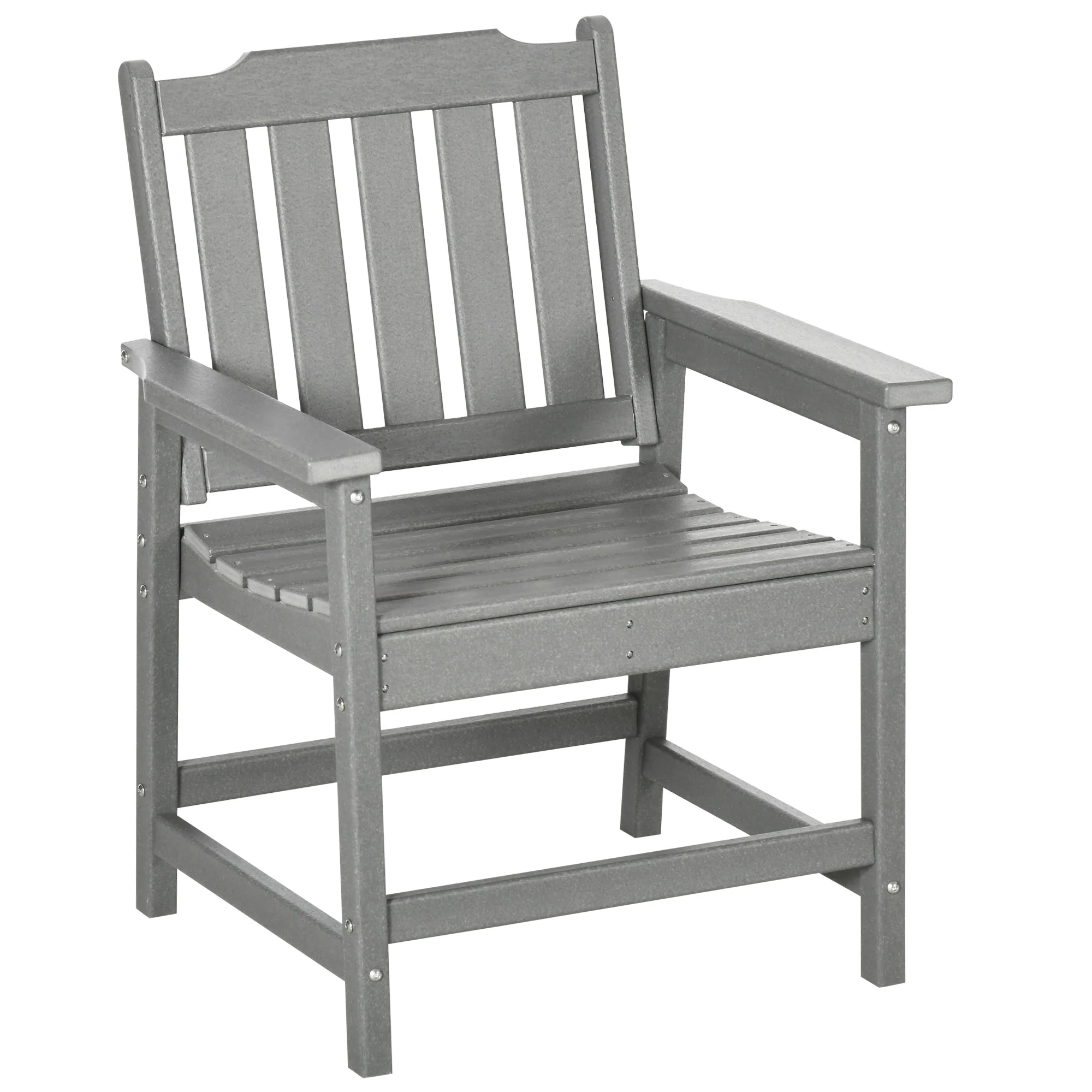Heavy Duty All-Weather Wood-Like Patio Dining Chair, Gray - Image 12