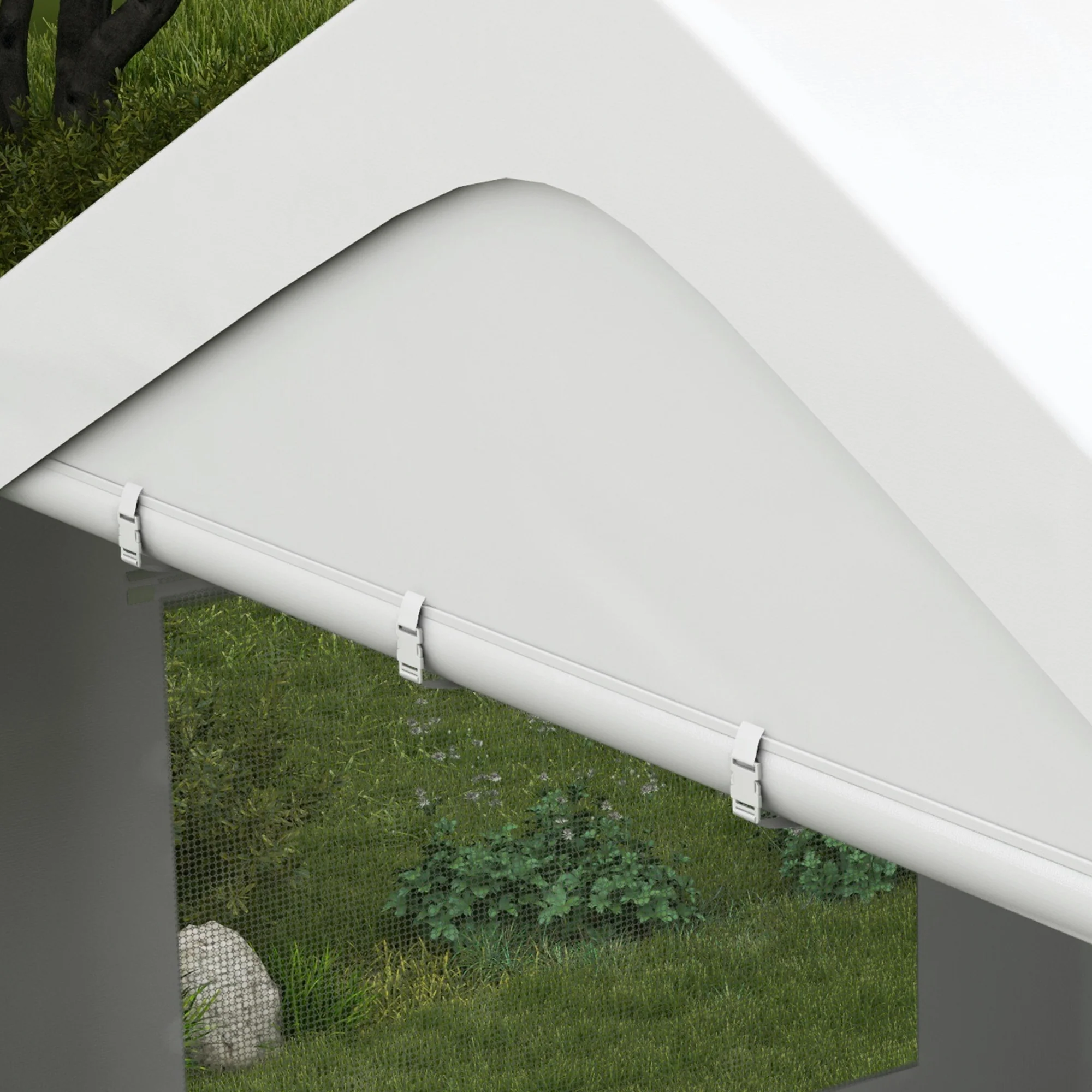 10' x 20' Heavy Duty Portable Garage with 4 Mesh Windows & 2 Doors, White - Image 10