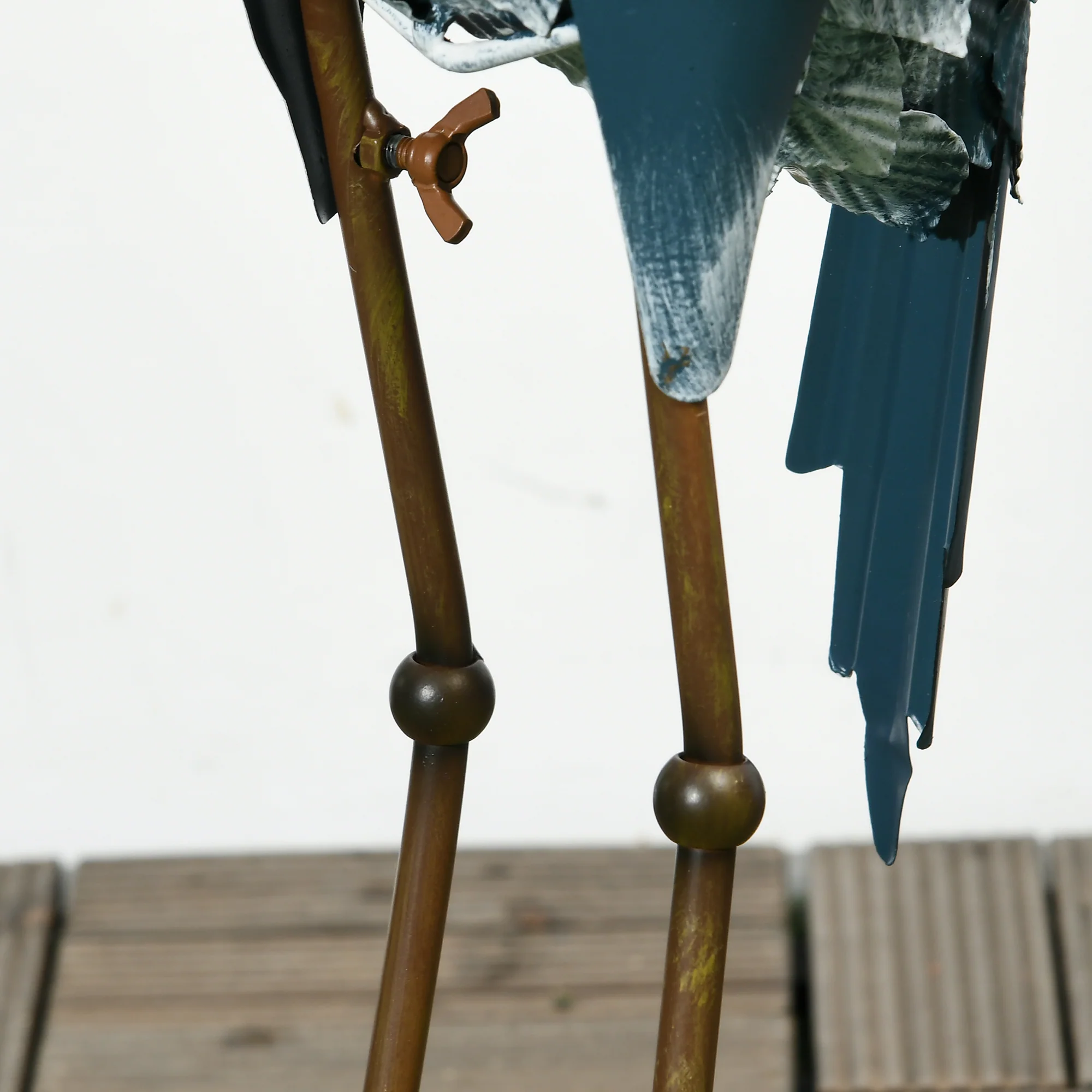 28.5" & 29" Set of 2 Metal Crane Garden Sculptures, Blue Yard Art - Image 12